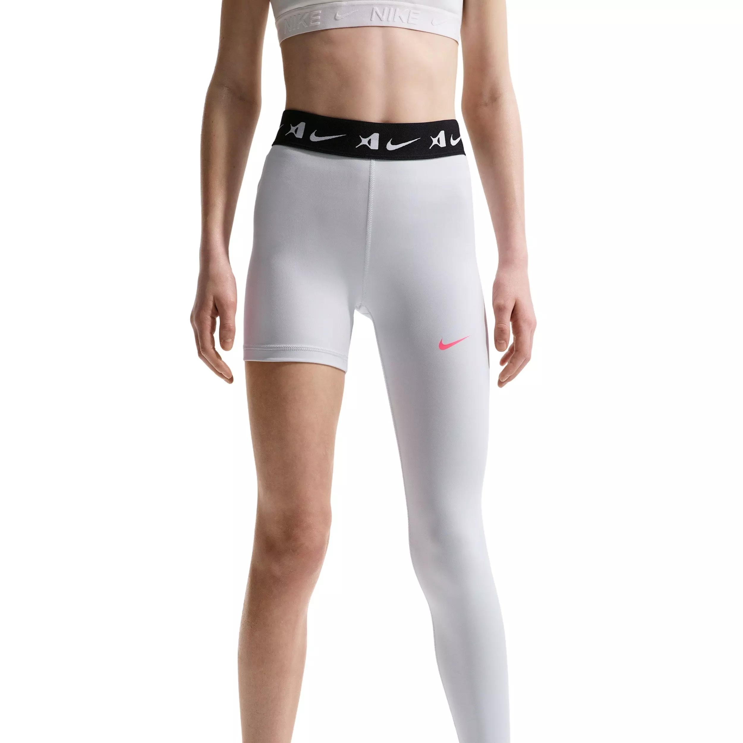 A'ja Wilson Big Girls' A'symmetric Mid-Rise Single-Leg Basketball Leggings - Grey - GREY