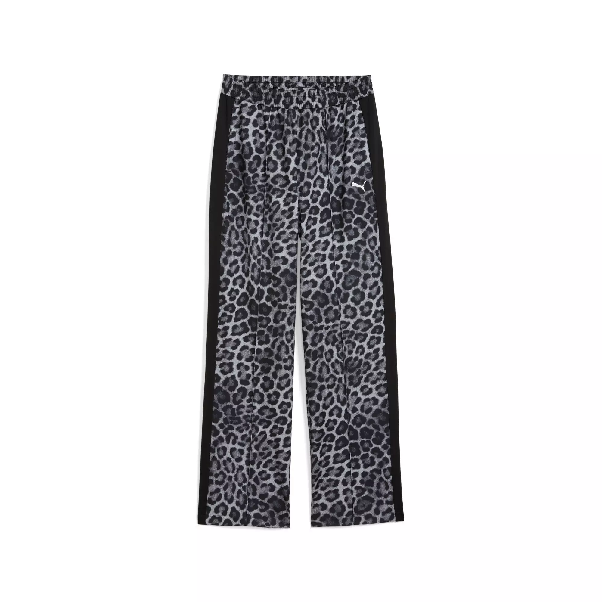 PUMA Women's T7 LEO LUXE All-Over Print Straight Pants - Black - BLACK