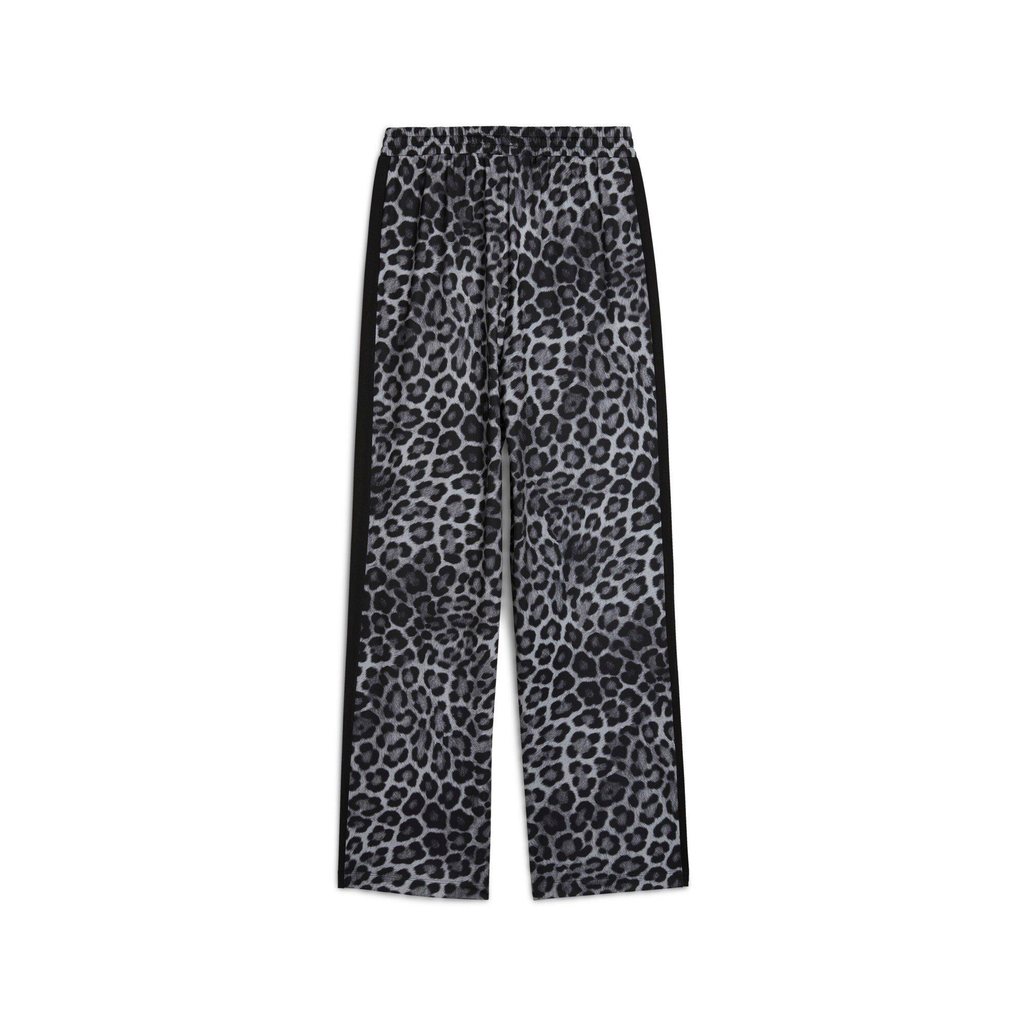 PUMA Women's T7 LEO LUXE All-Over Print Straight Pants -Black