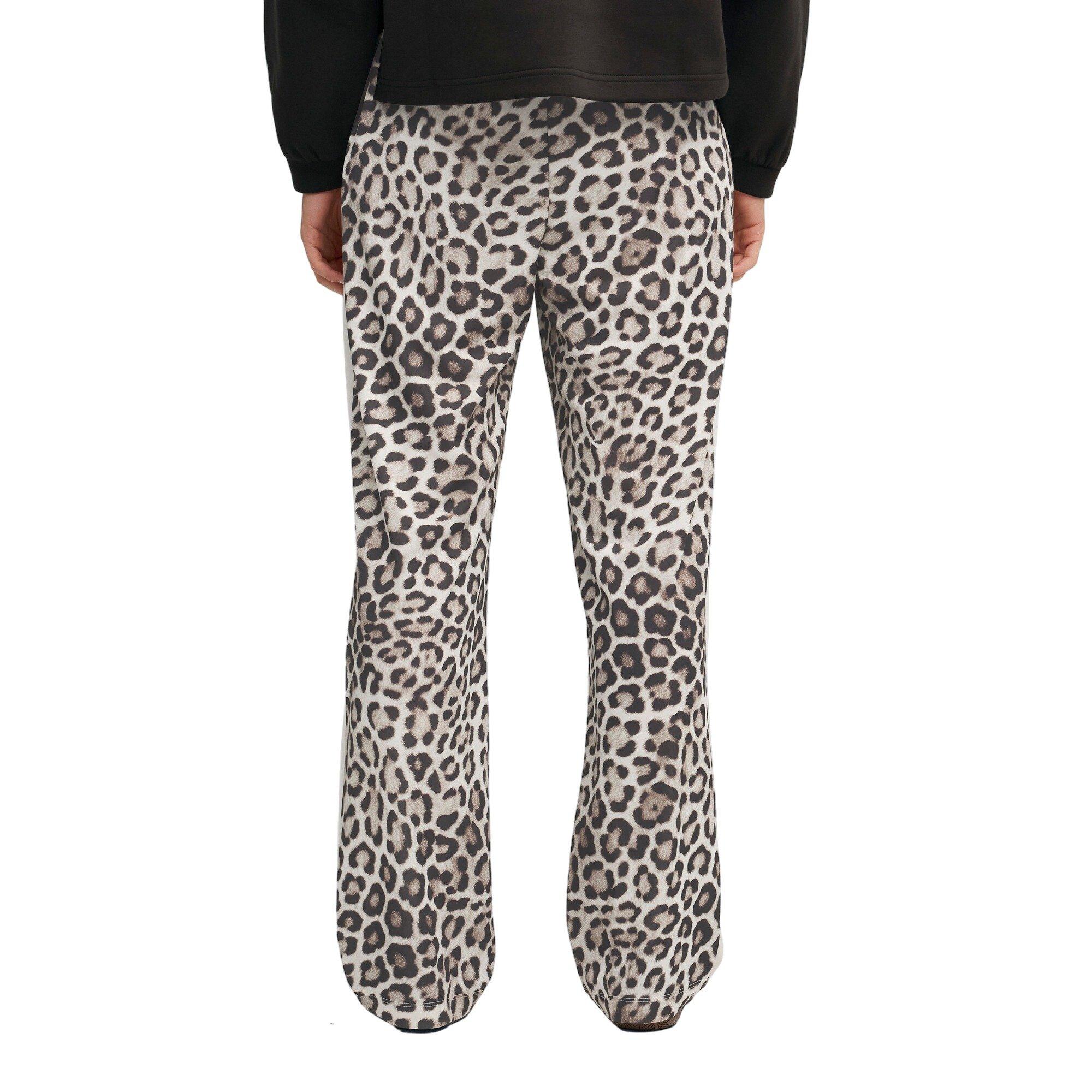 PUMA Women's T7 LEO LUXE All-Over Print Straight Pants -White/Brown - WHITE/BROWN Thumbnail View 2