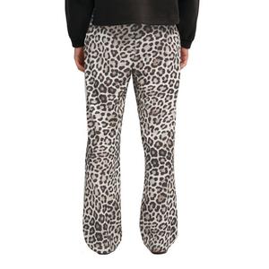 PUMA Women's T7 LEO LUXE All-Over Print Straight Pants -White/Brown