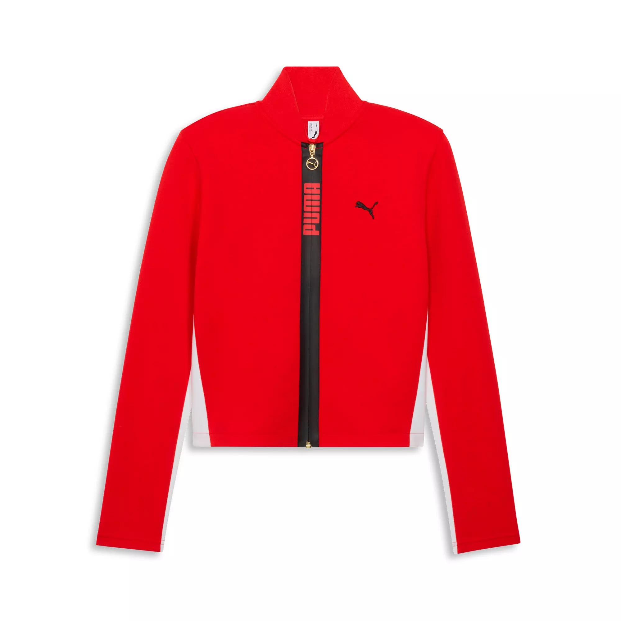 PUMA Women's T7 Slim Short Track Jacket - Red/White - RED/WHITE