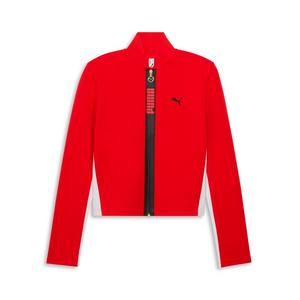 PUMA Women's T7 Slim Short Track Jacket -Red/White