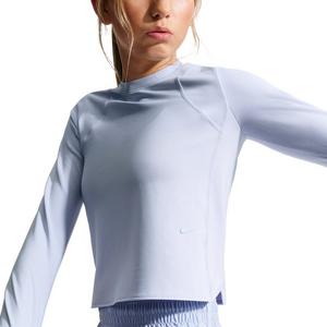 Nike Big Girls' MAVN Dri-FIT Ribbed Long Sleeve Top - Grey