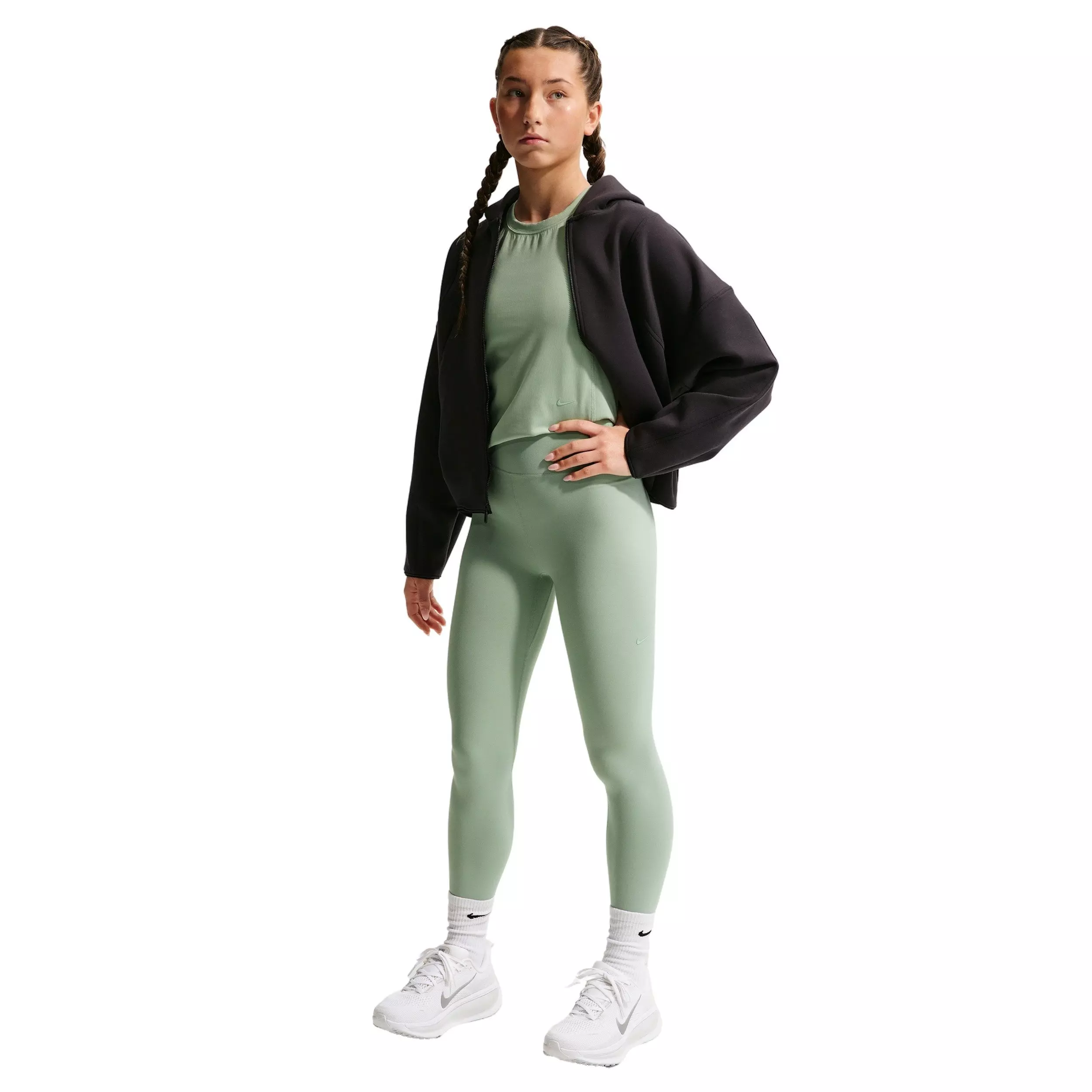 Nike Big Girls' MAVN Dri-FIT High-Rise Leggings - Green - GREEN