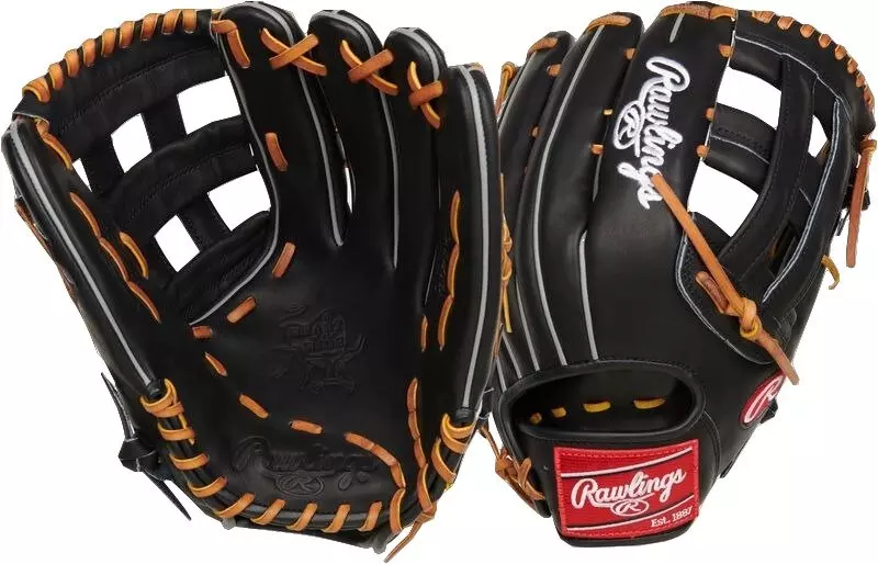Rawlings Heart of the Hide 12.75" Outfield Baseball Glove RHT - BLACK/TAN