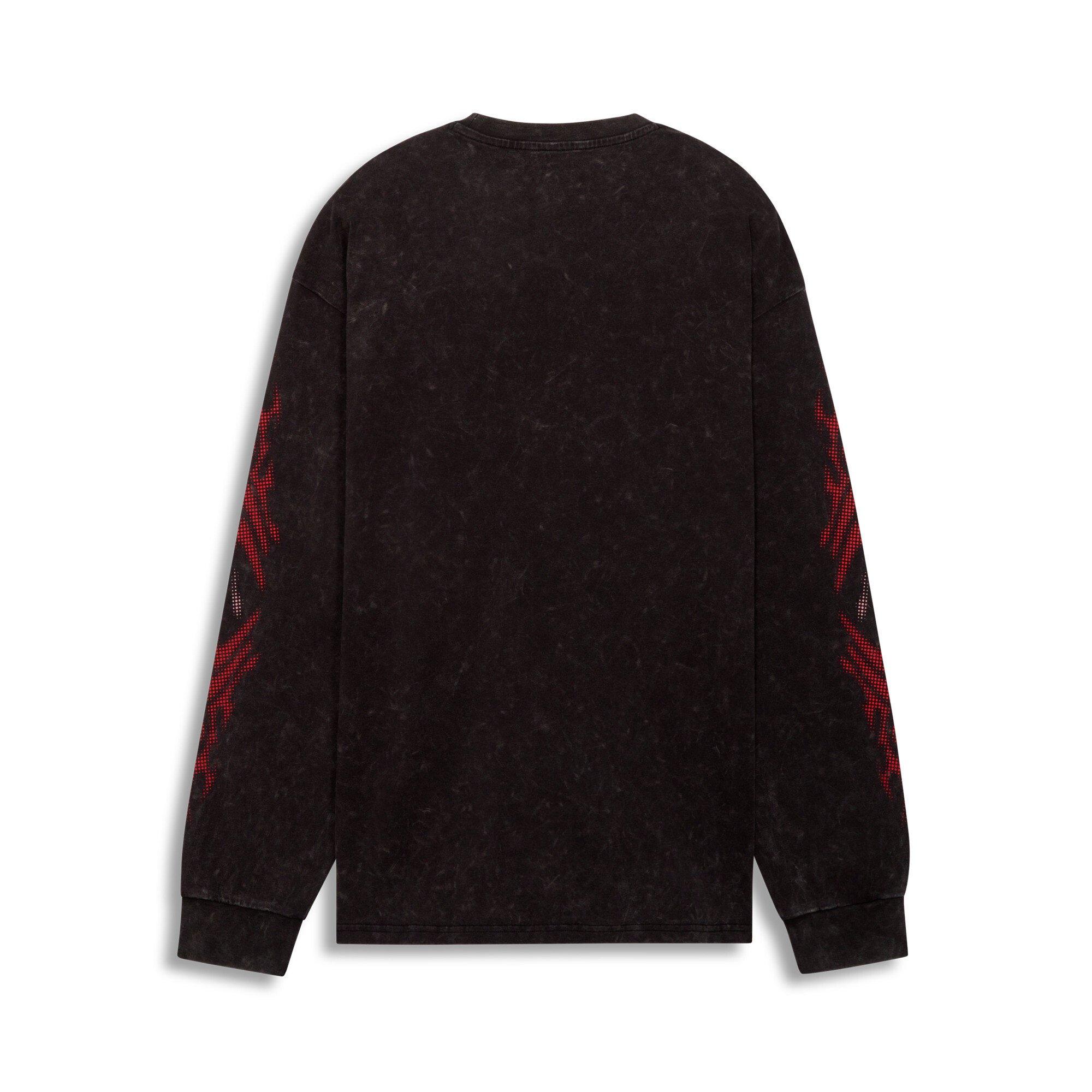 PUMA Women's PUMATECH-X Washed Oversized Long-sleeve Sweatshirt -Black - BLACK Thumbnail View 2