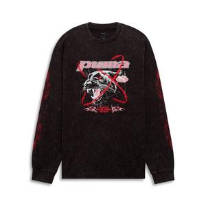 PUMA Women's PUMATECH-X Washed Oversized Long-sleeve Sweatshirt -Black