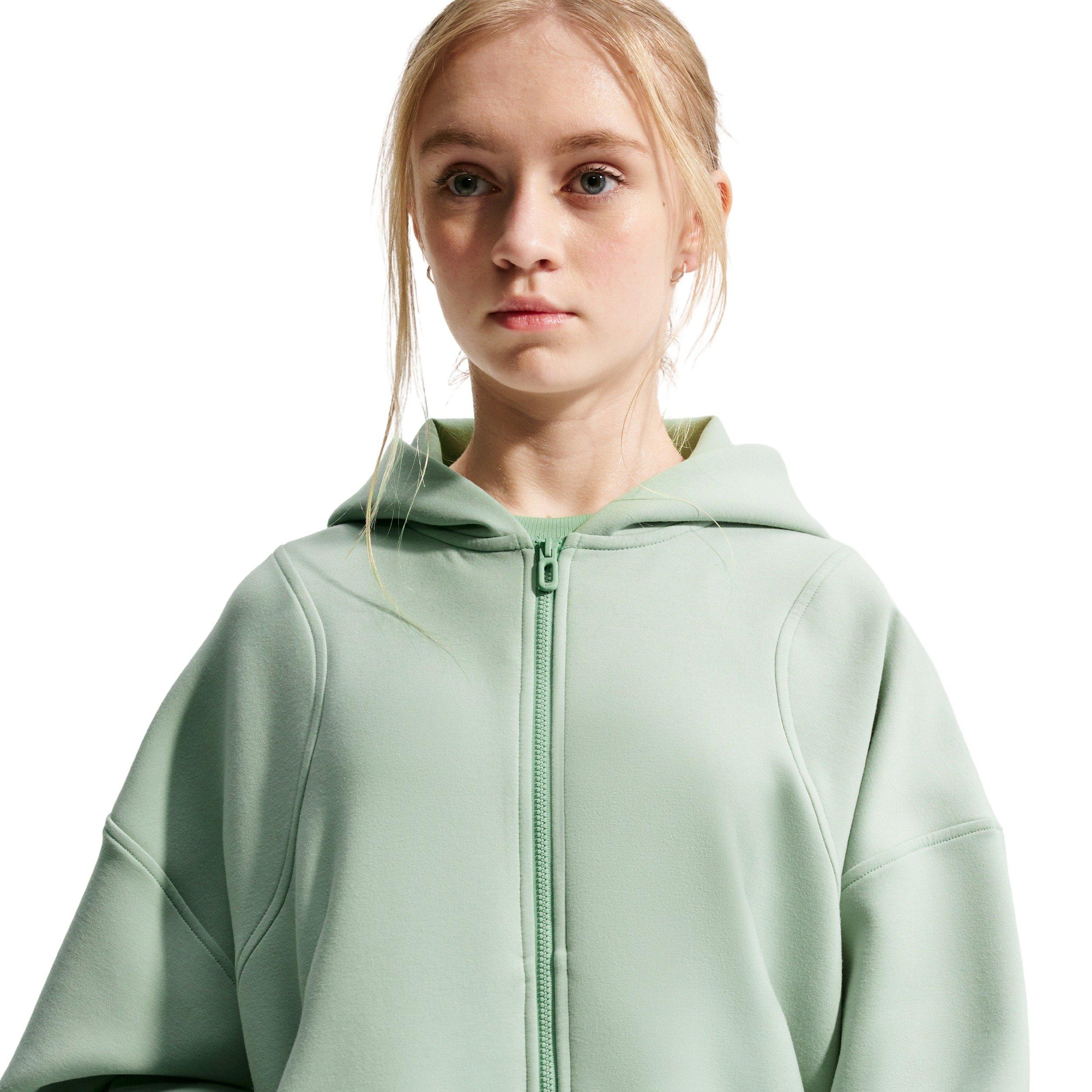 Nike Big Girls' MAVN Therma-FIT Knit Full-Zip Hooded Jacket - Green - GREEN Thumbnail View 3