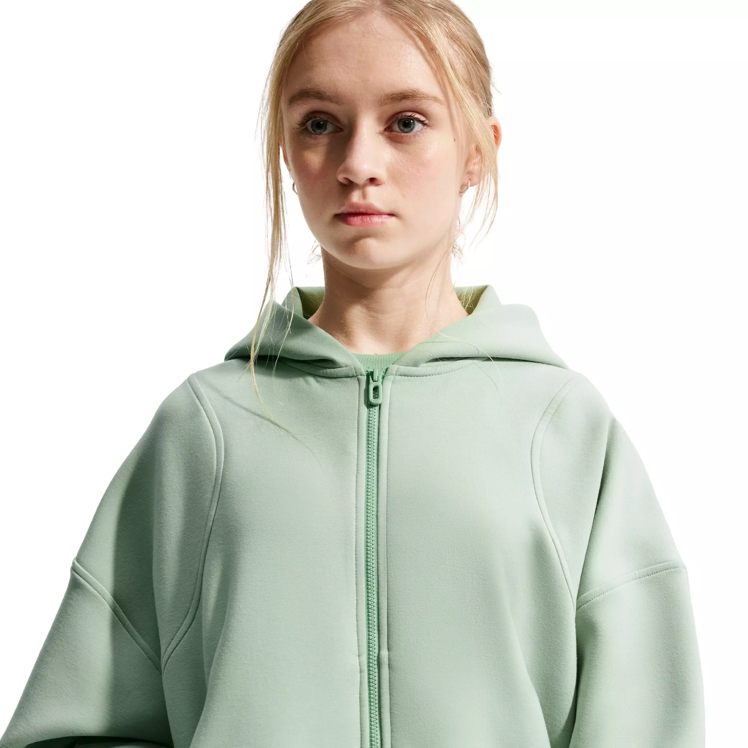 Nike Big Girls' MAVN Therma-FIT Knit Full-Zip Hooded Jacket - Green - GREEN