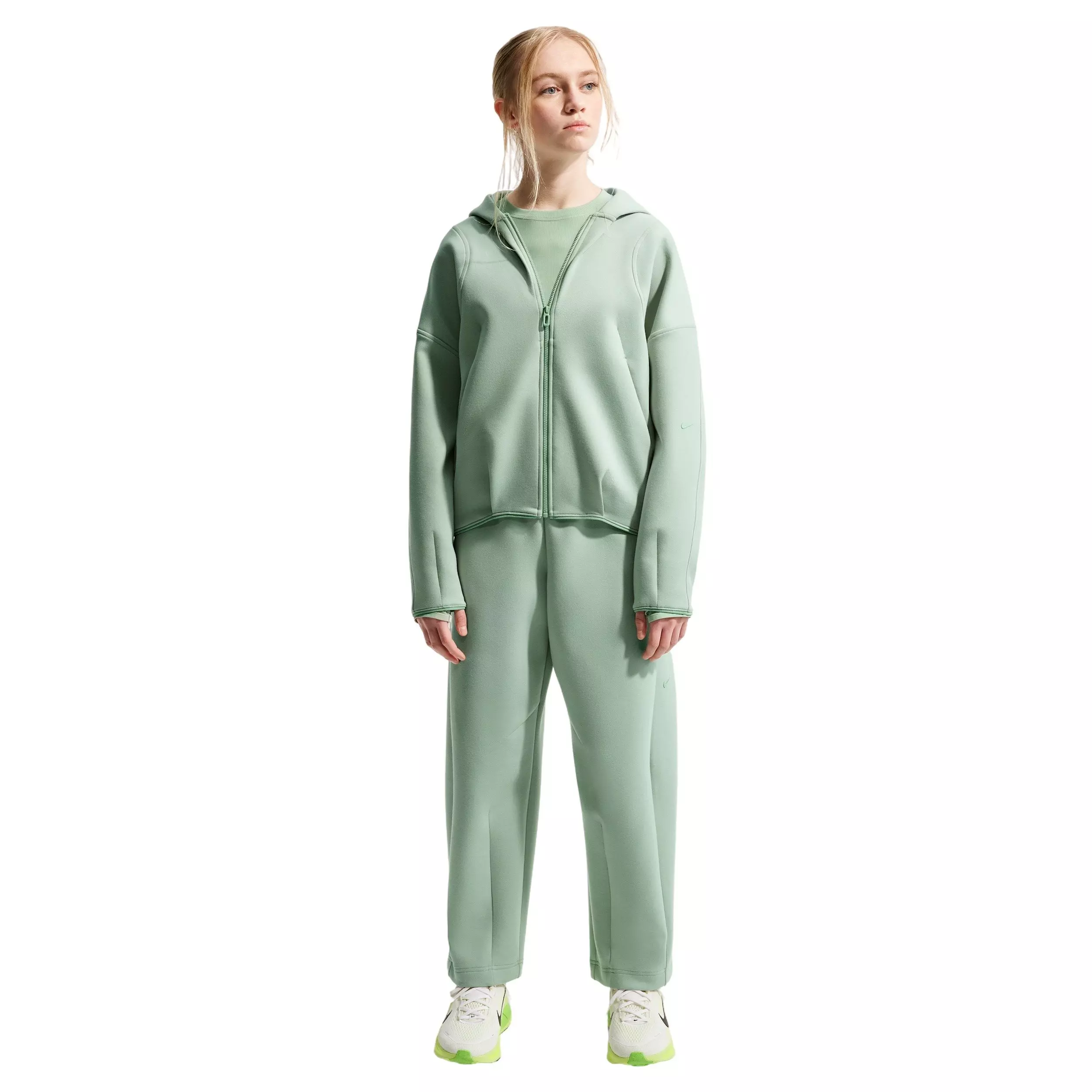Nike Big Girls' MAVN Therma-FIT Knit Full-Zip Hooded Jacket - Green - GREEN