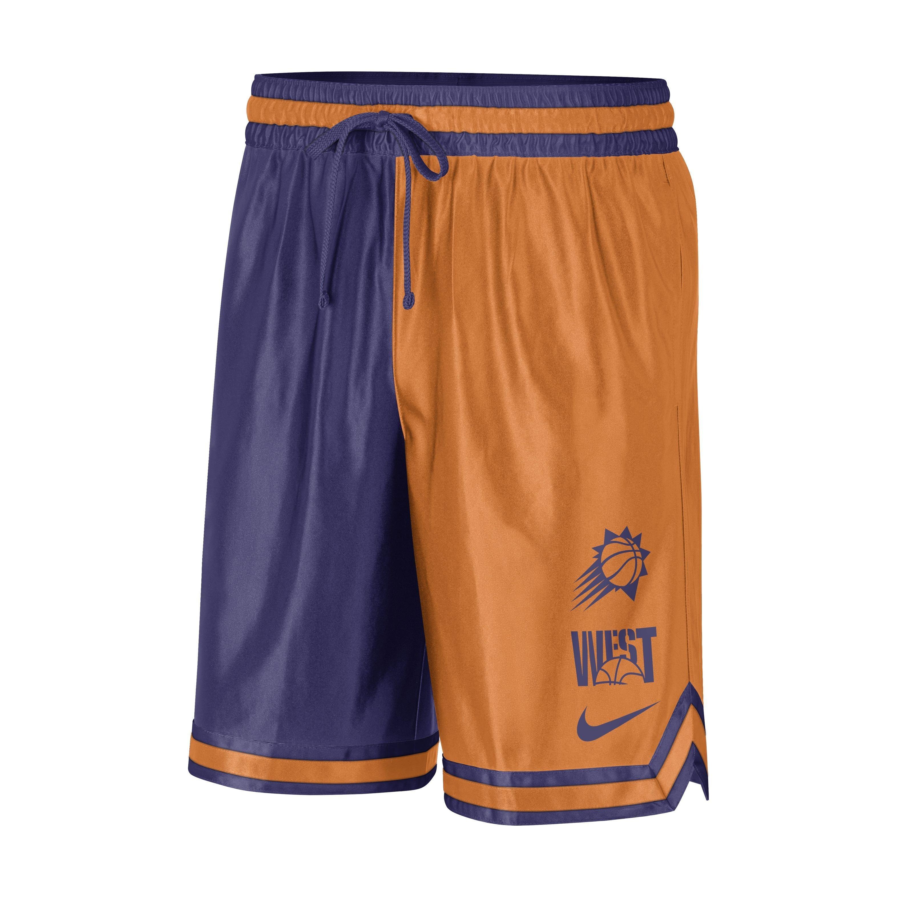 Nike Men's NBA Phoenix Suns Dri-FIT DNA Graphic Shorts - Purple/Orange - ORANGE Thumbnail View 1