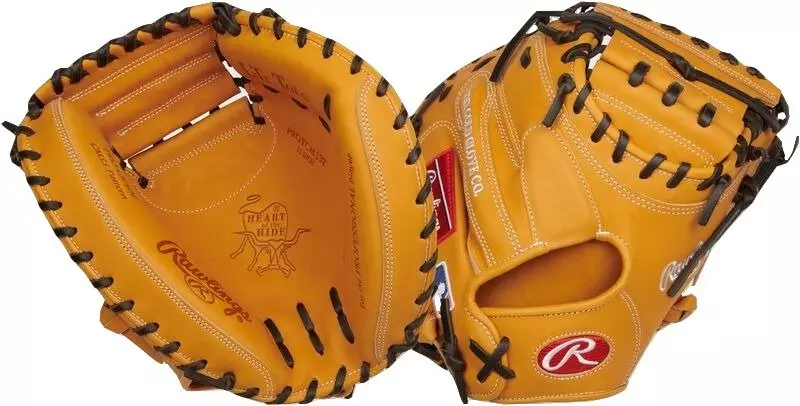 Rawlings Heart of the Hide 33" Baseball Catchers Mitt RHT - TAN/BLACK