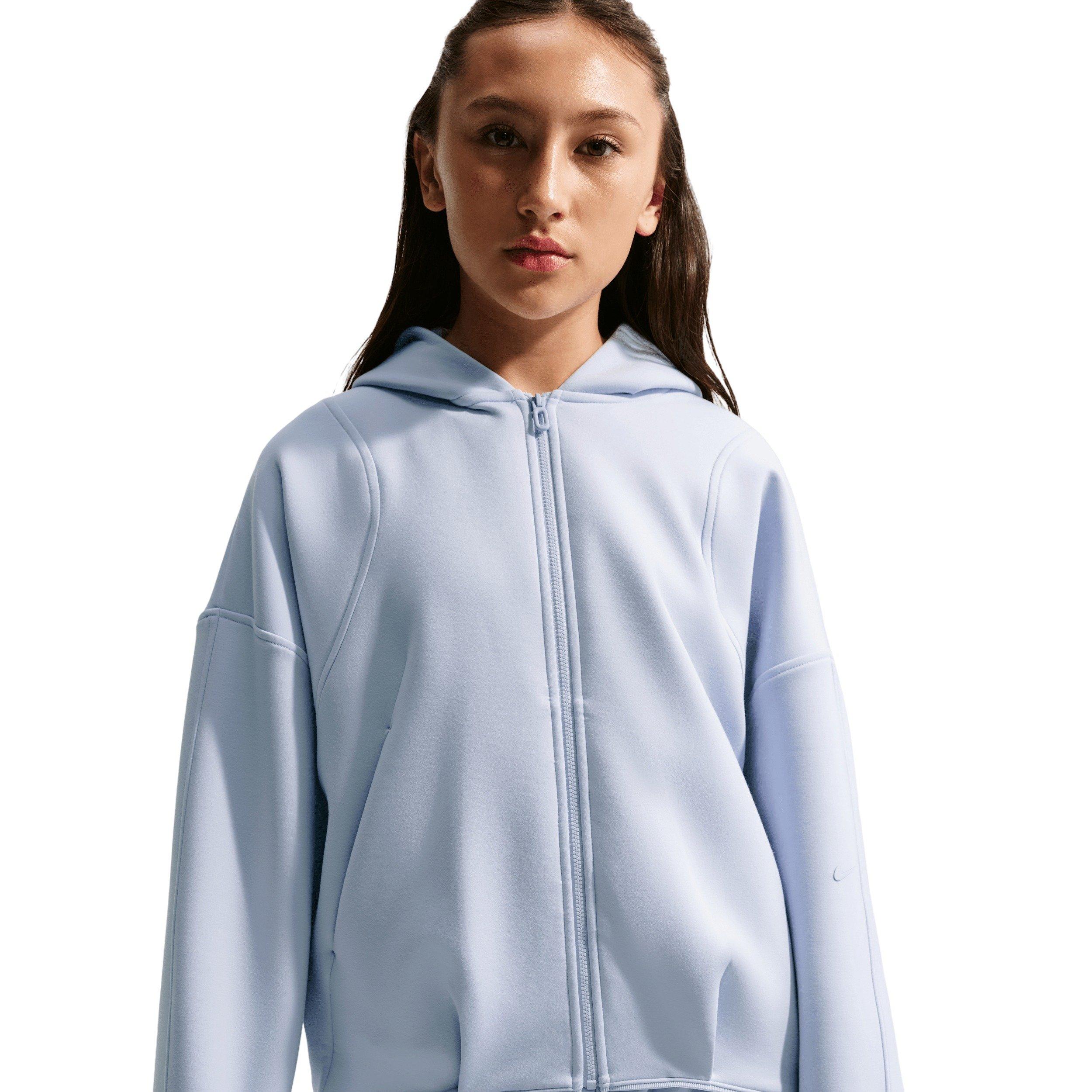 Nike MAVN Therma-FIT Knit Full-Zip Big Girls' Grey Hooded Jacket