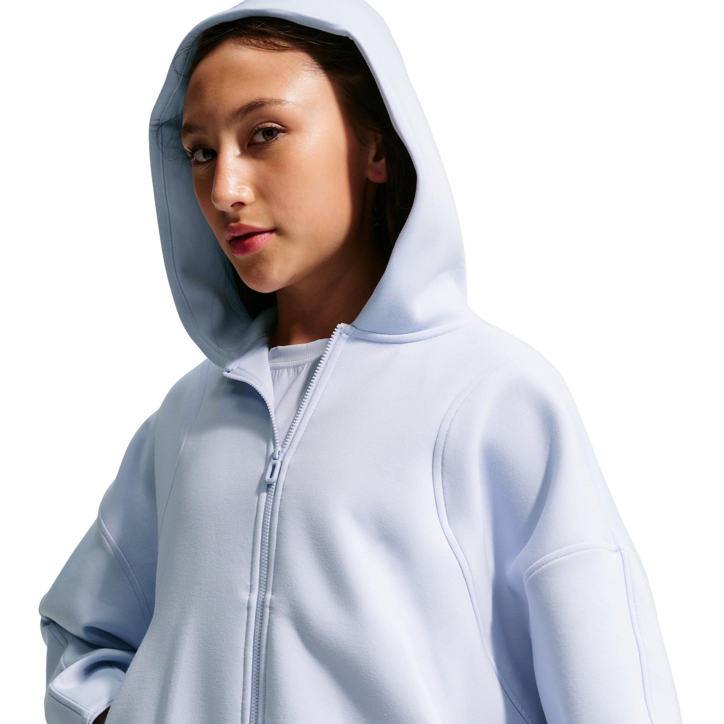 Nike Big Girls' MAVN Therma-FIT Knit Full-Zip Hooded Jacket - Grey - GREY Thumbnail View 3