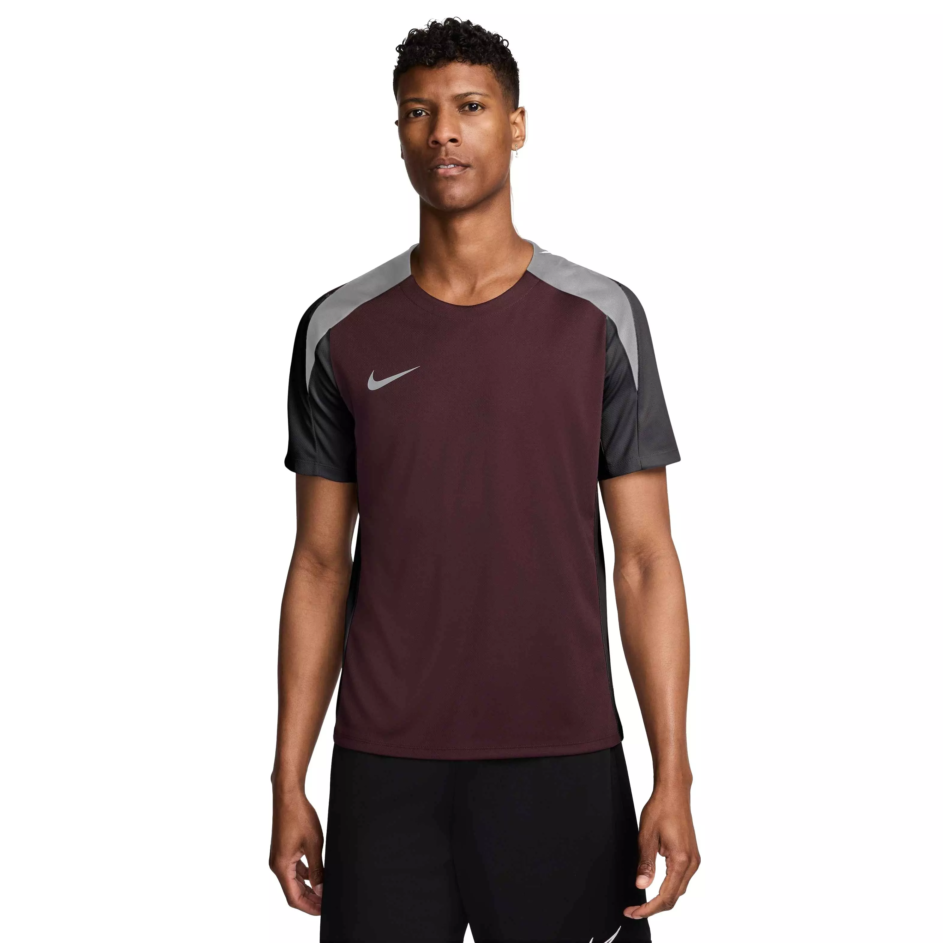 Nike Men's Strike Dri-FIT Short Sleeve Soccer Top - BURGUNDY/BLACK/GREY