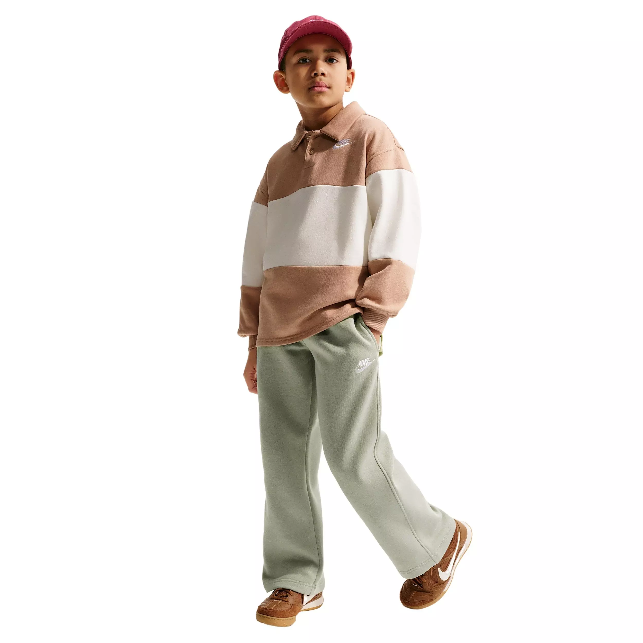 Nike Big Boys' Sportswear Loose Open-Hem Sweatpants - Light Green - LIGHT GREEN