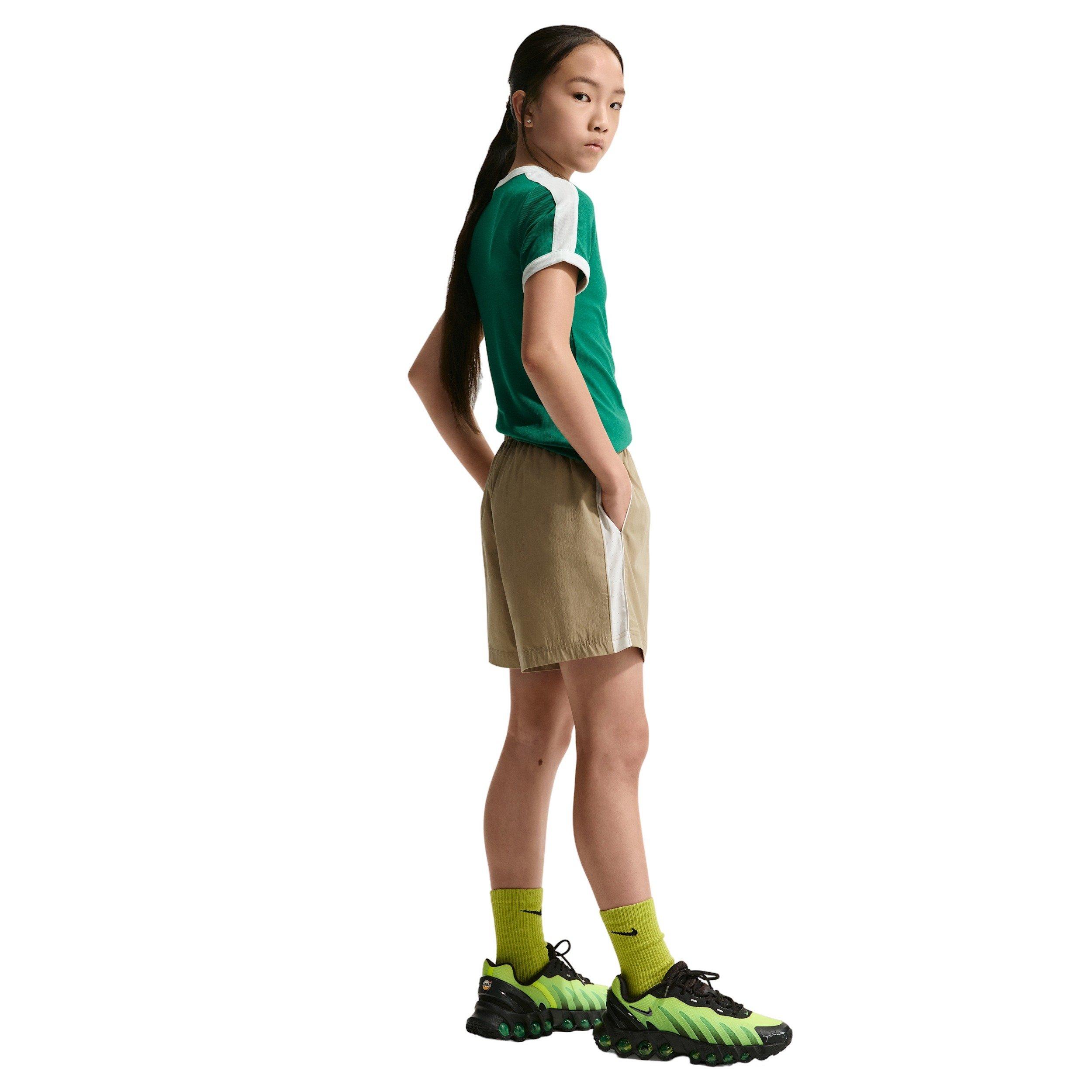 Nike Big Kids' Sportswear Woven Shorts - Beige - BEIGE Thumbnail View 3