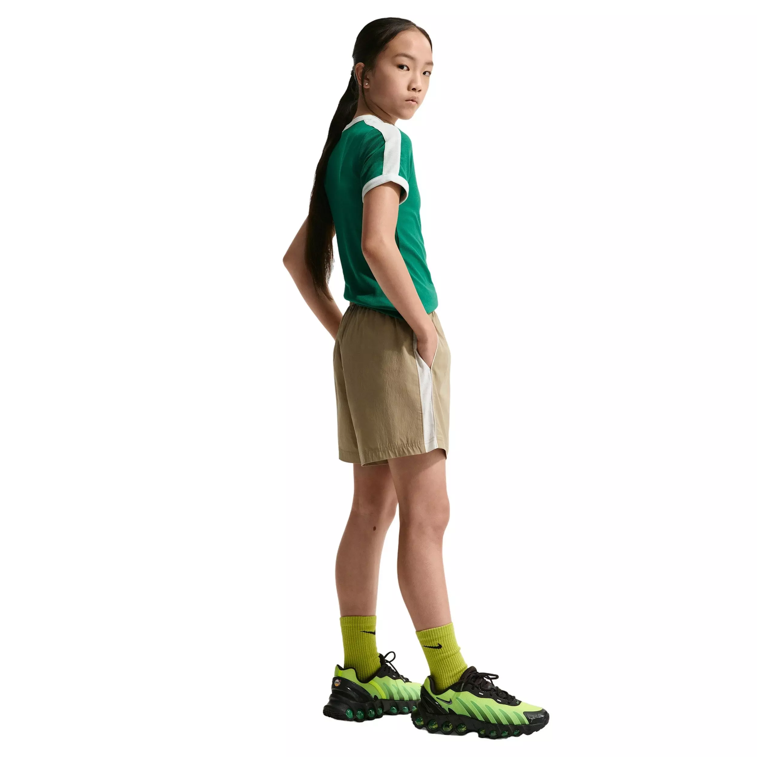 Nike Big Kids' Sportswear Woven Shorts - Beige - BEIGE