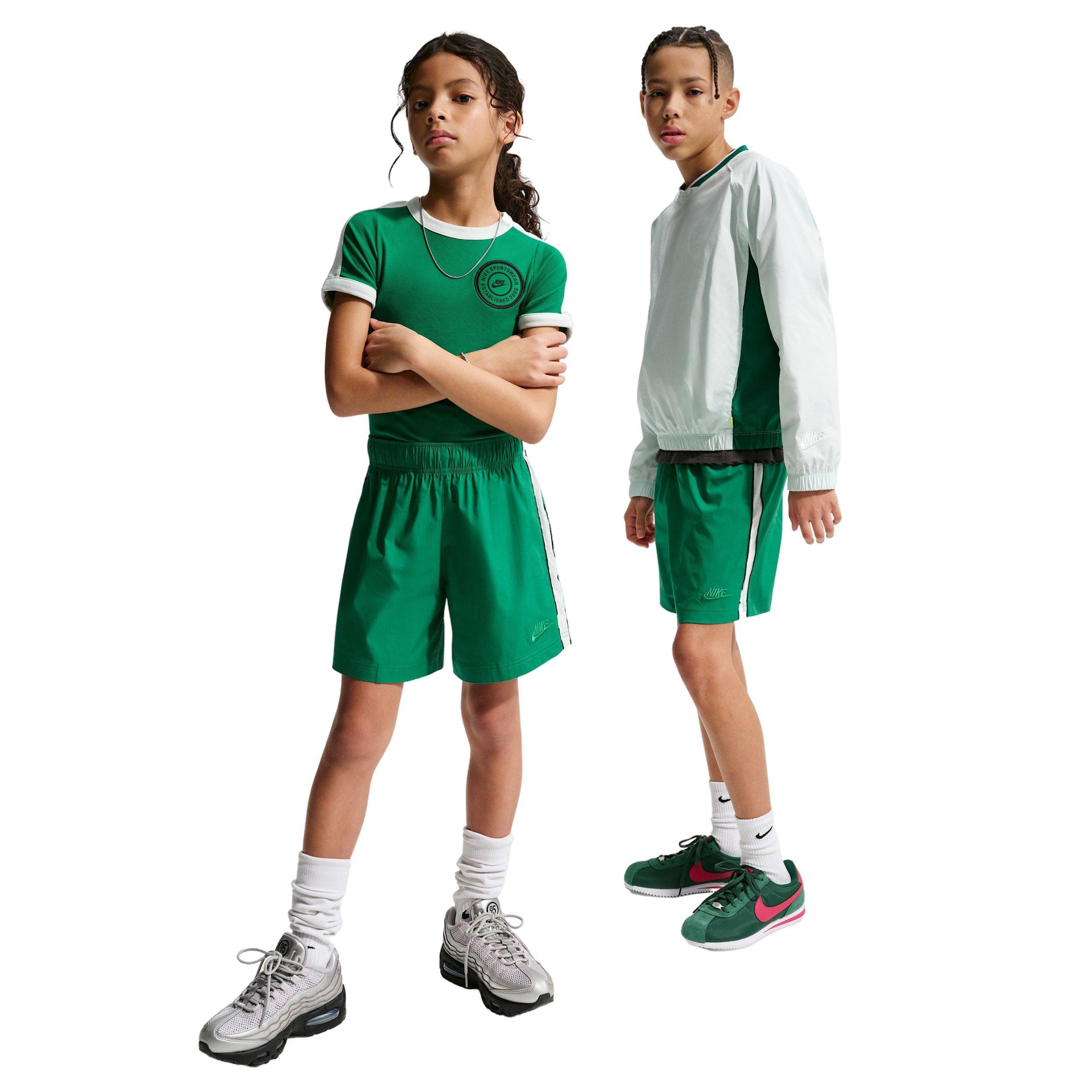 Nike Big Kids' Sportswear Woven Shorts - Green - GREEN Thumbnail View 1