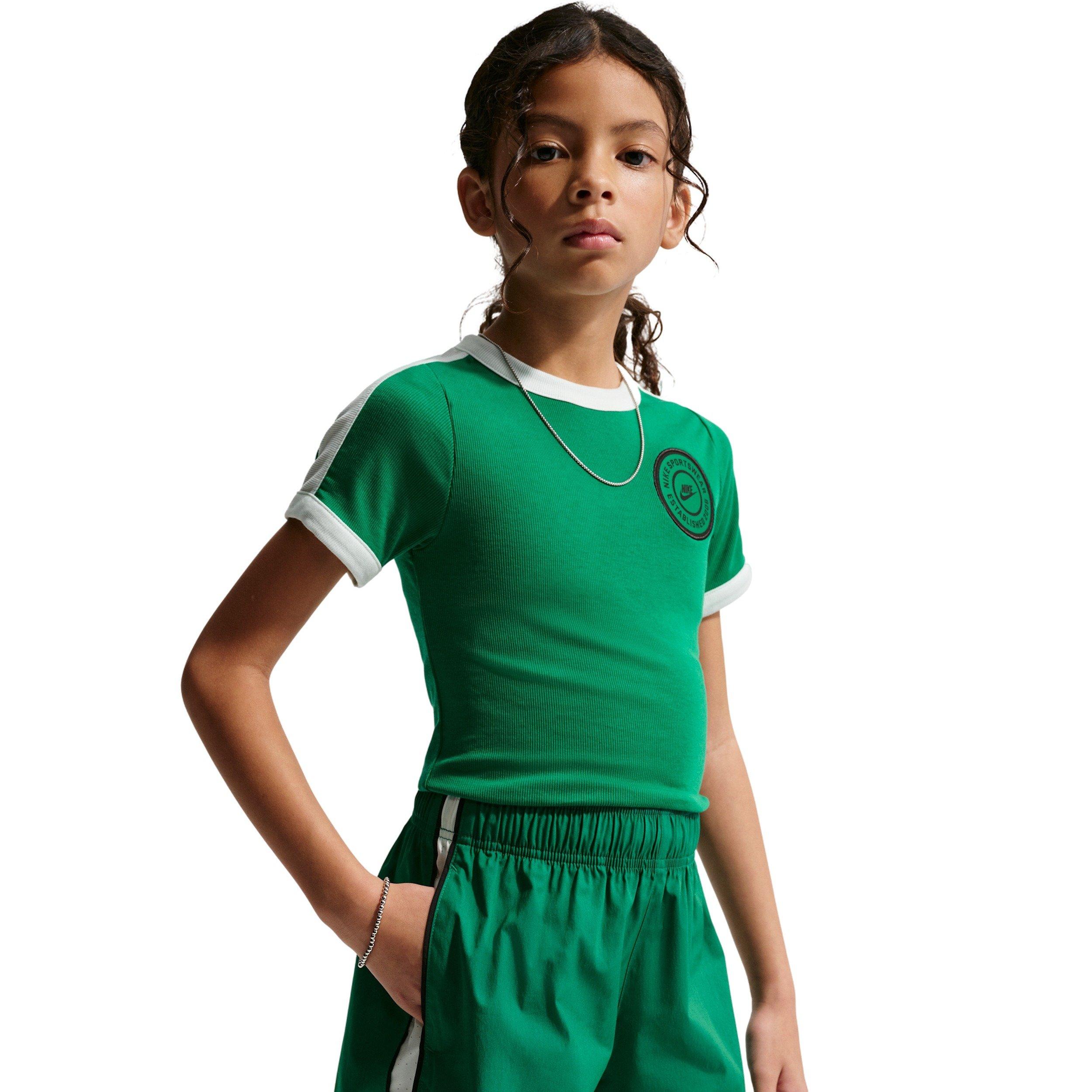 Nike Big Kids' Sportswear Woven Shorts - Green - GREEN Thumbnail View 7