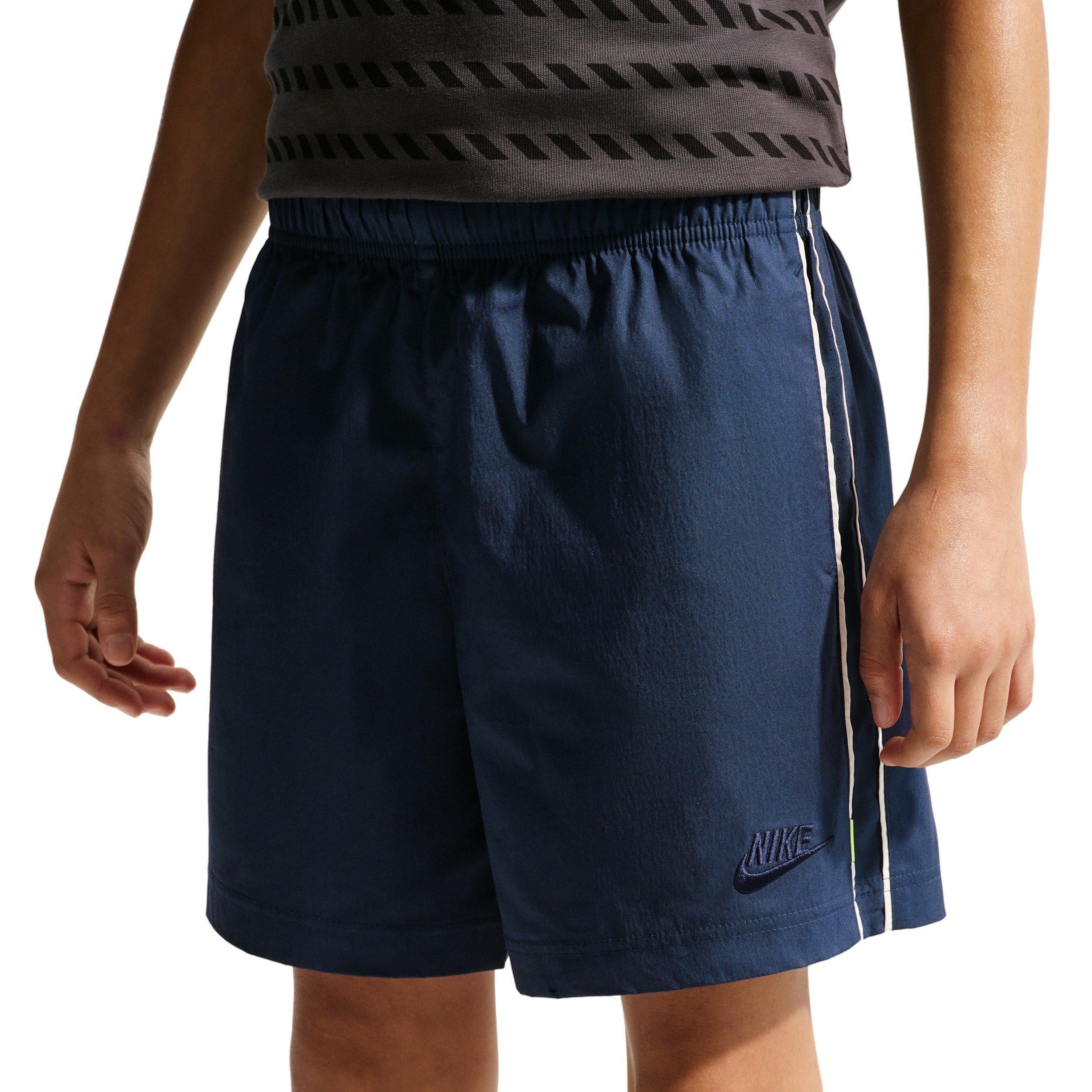 Nike Big Kids' Sportswear Woven Shorts - Navy/White - NAVY/WHITE Thumbnail View 3