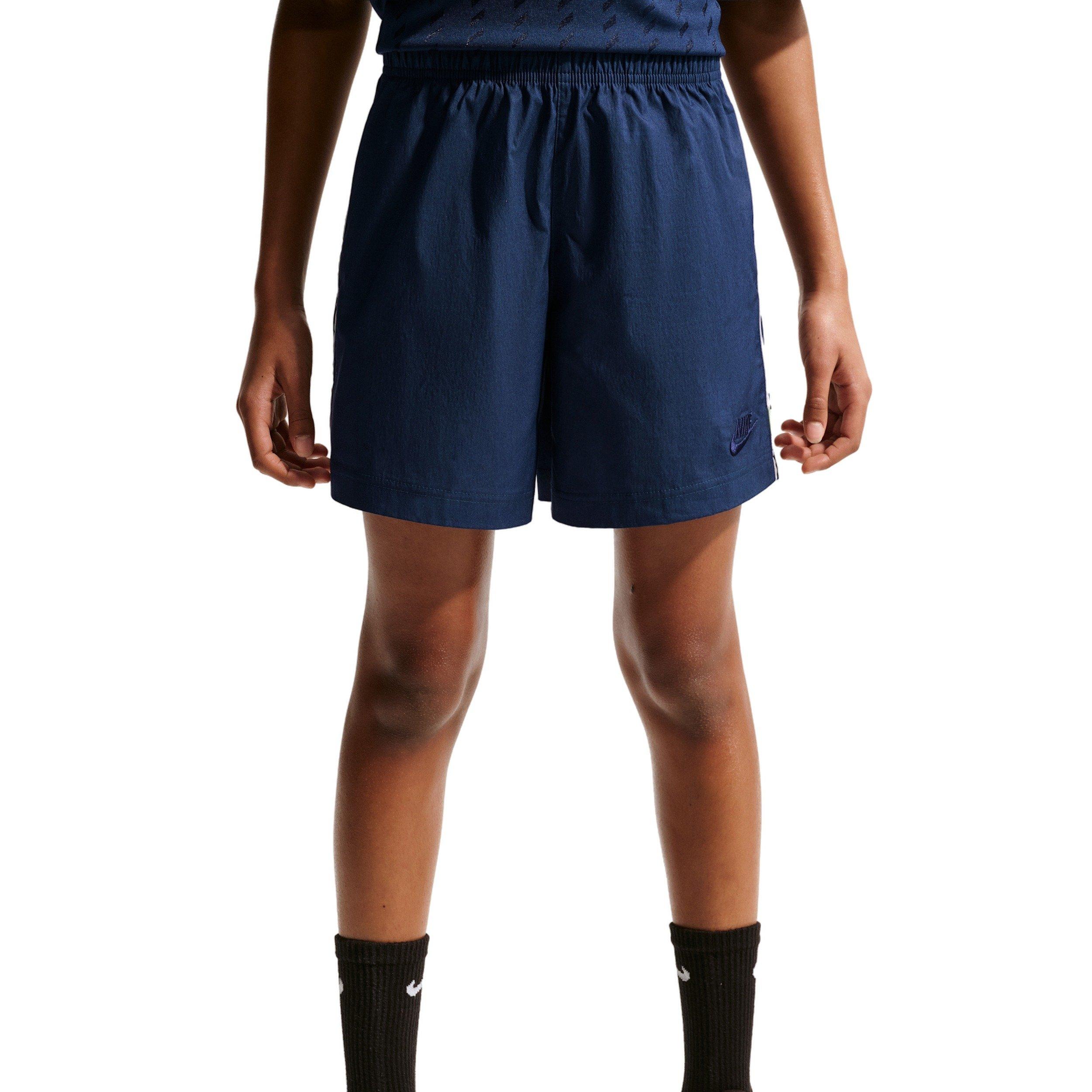 Nike Big Kids' Sportswear Woven Shorts - Navy/White - NAVY/WHITE Thumbnail View 4