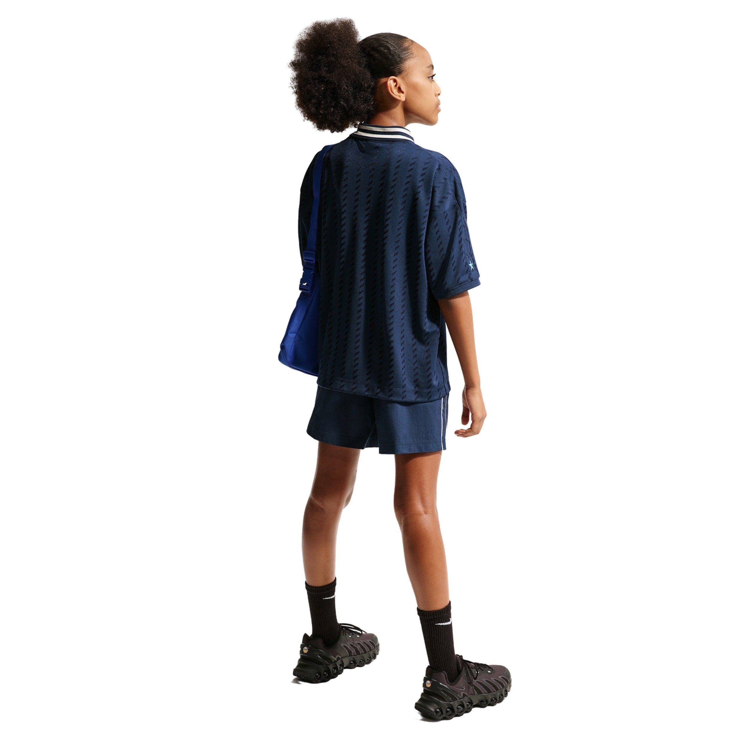 Nike Big Kids' Sportswear Woven Shorts - Navy/White - NAVY/WHITE Thumbnail View 5