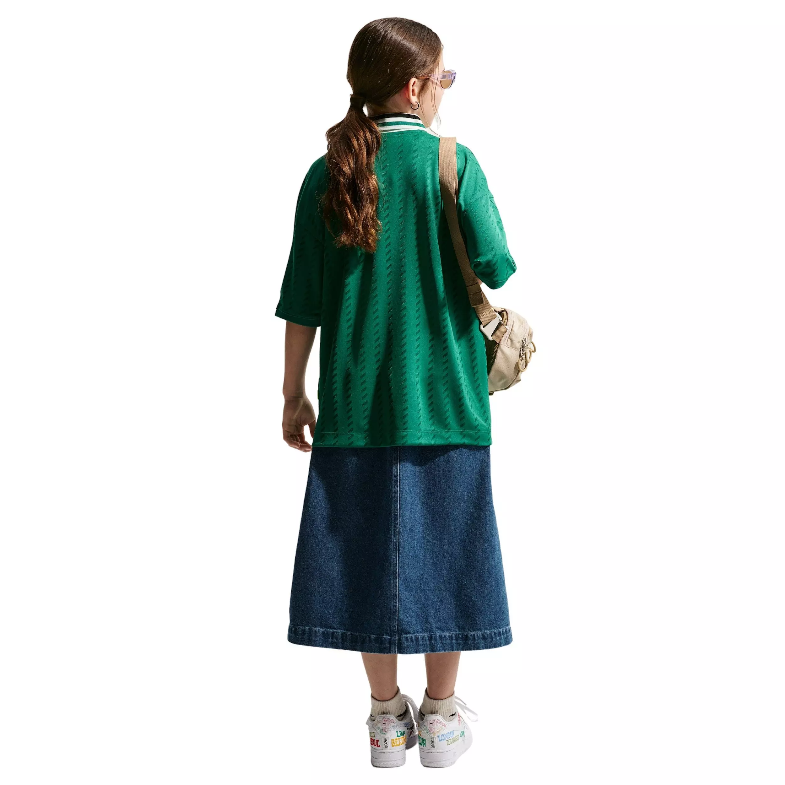 Nike Big Girls' Sportswear Denim Midi Skirt - Navy/Blue - NAVY/BLUE DENIM