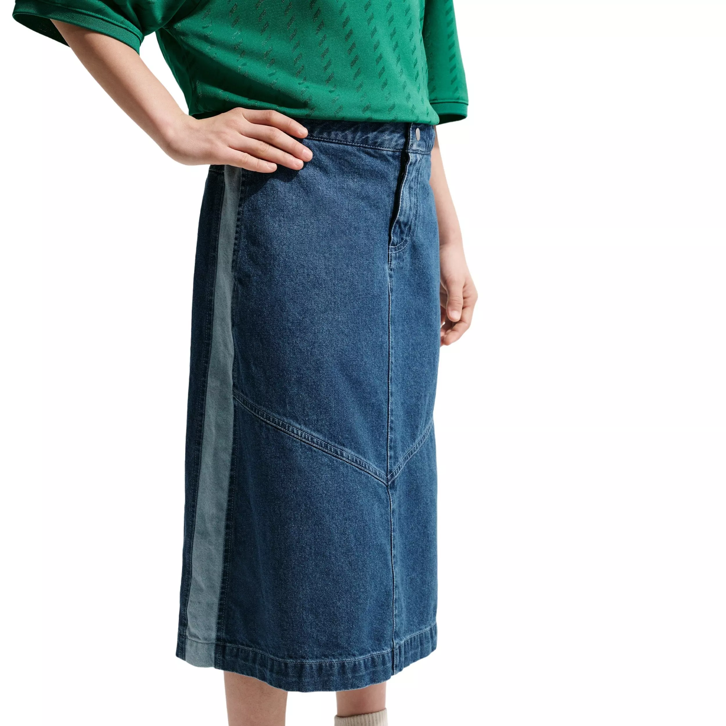 Nike Big Girls' Sportswear Denim Midi Skirt - Navy/Blue - NAVY/BLUE DENIM