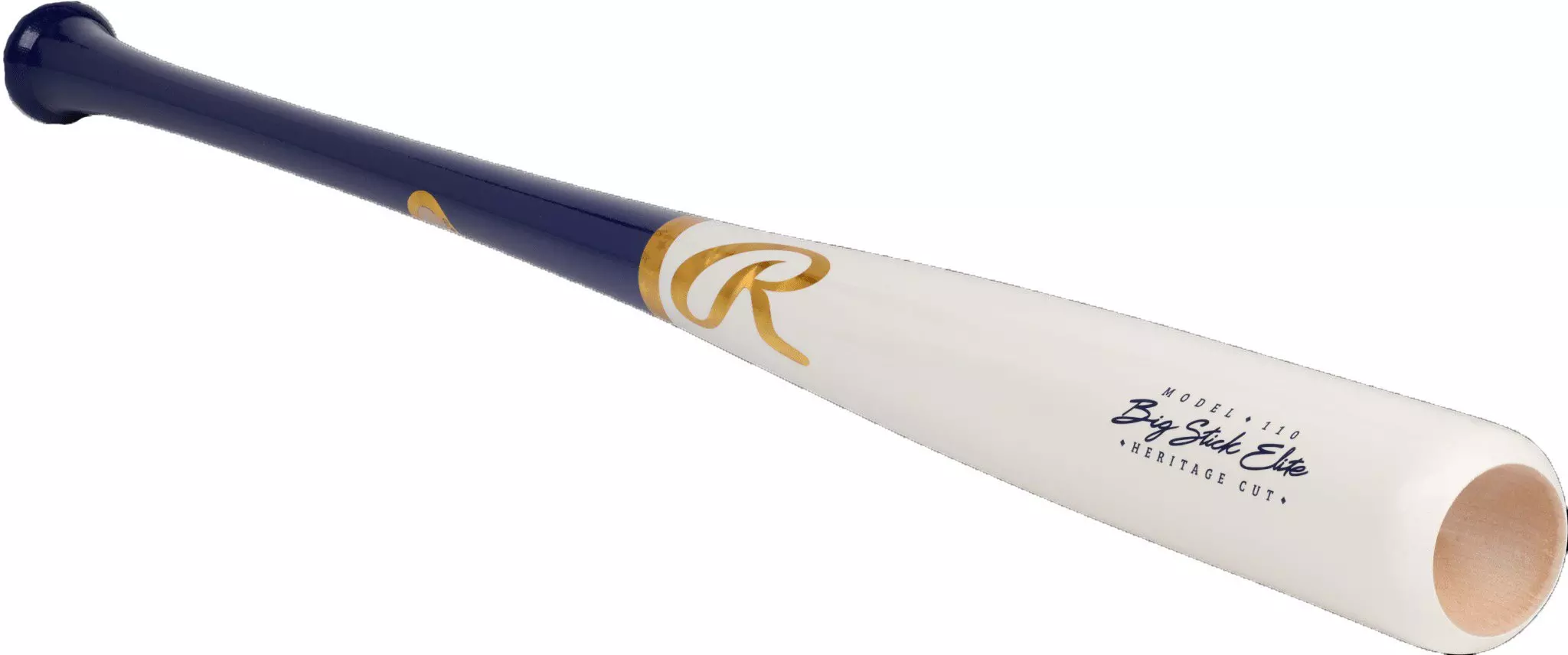 Rawlings Big Stick Elite 110 Pattern Birch Wood Bat 2024 - WHITE/NAVY