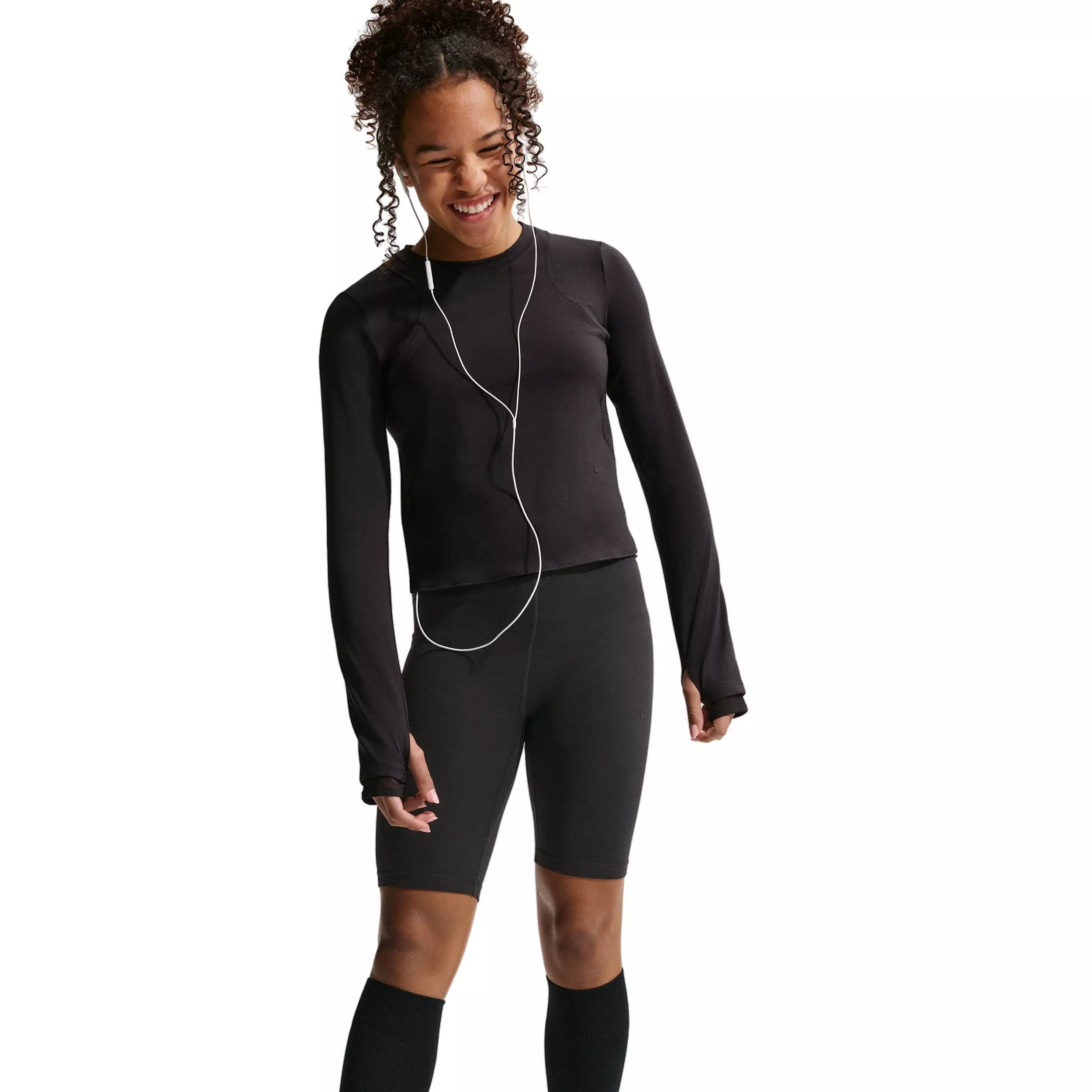 Nike Big Girls' MAVN Dri-FIT High-Rise 7" Shorts - Black - BLACK