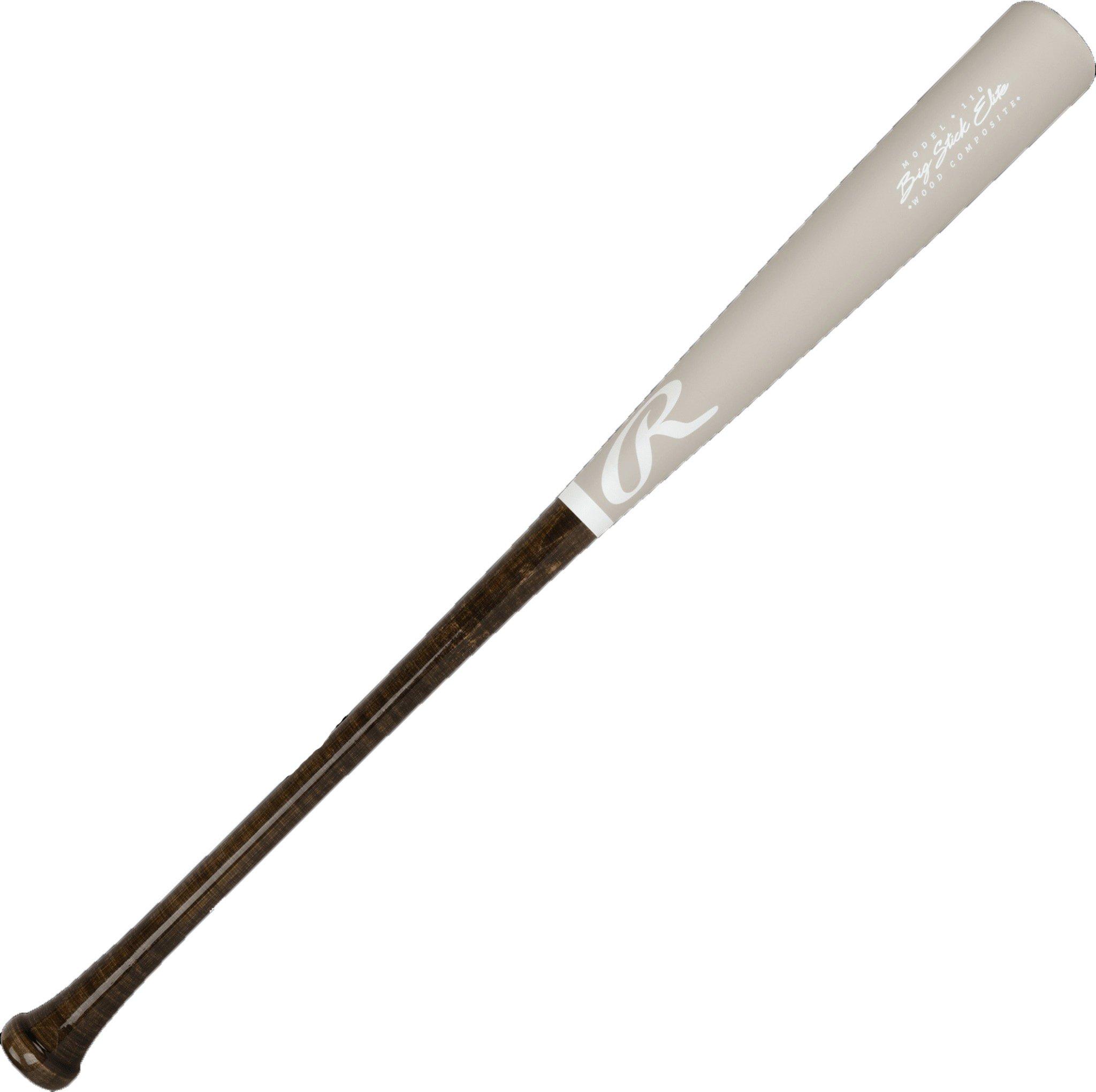 Rawlings Big Stick Elite 110 Pattern Maple/Bamboo Wood Bat 2024 - GREY/BLACK Thumbnail View 1