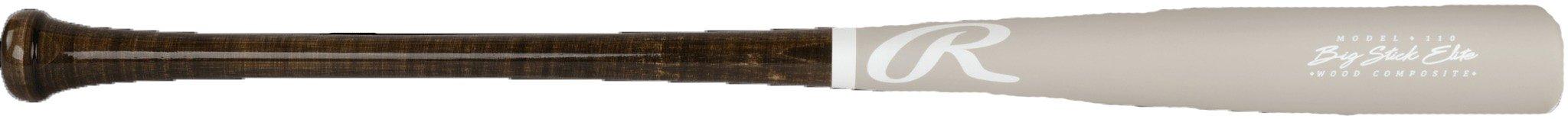 Rawlings Big Stick Elite 110 Pattern Maple/Bamboo Wood Bat 2024 - GREY/BLACK Thumbnail View 2