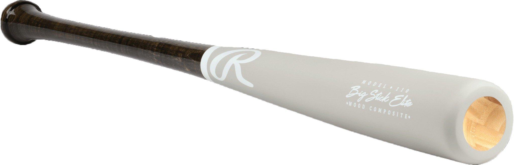 Rawlings Big Stick Elite 110 Pattern Maple/Bamboo Wood Bat 2024 - GREY/BLACK Thumbnail View 3