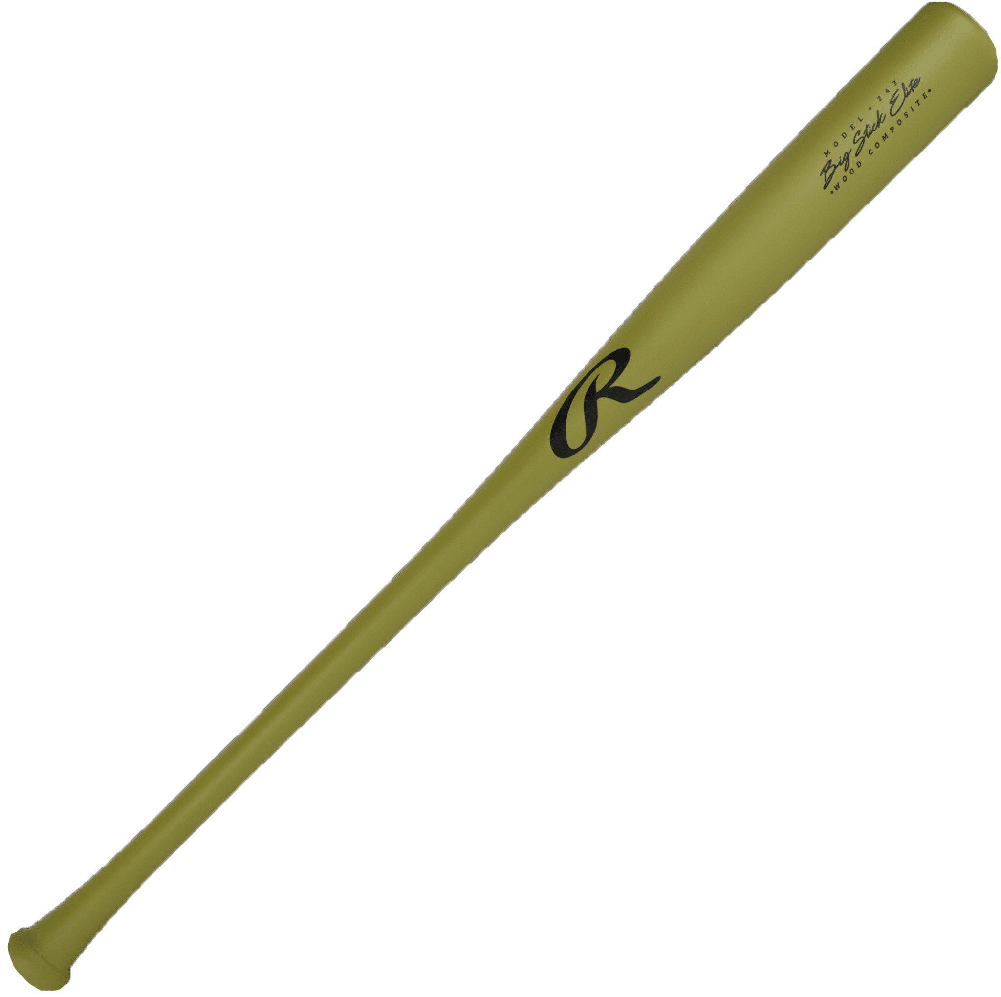 Rawlings Big Stick Elite 243 Pattern Maple/Bamboo Wood Bat 2024 - GREEN Thumbnail View 1