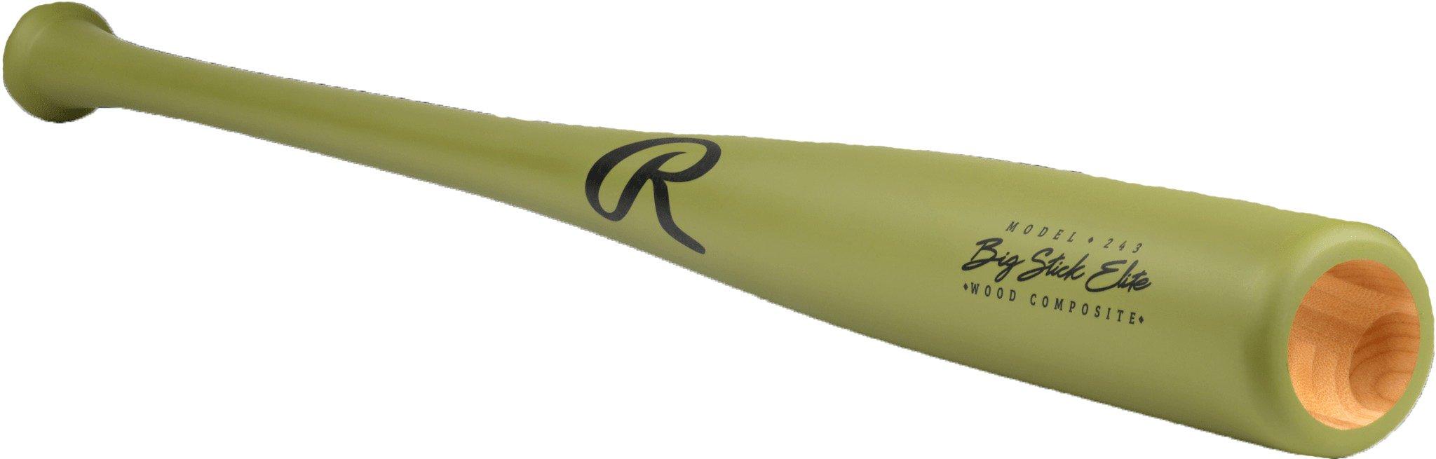 Rawlings Big Stick Elite 243 Pattern Maple/Bamboo Wood Bat 2024 - GREEN Thumbnail View 3