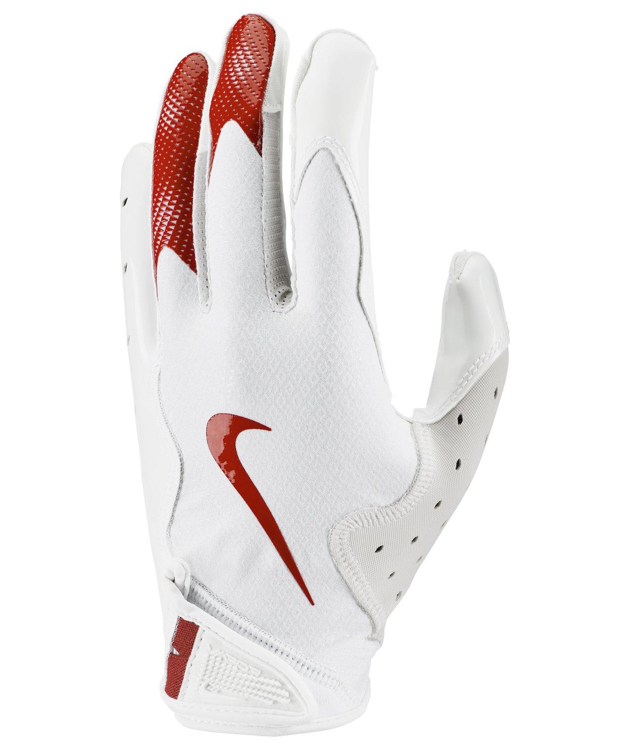 Nike Vapor Jet 8.0 Football Gloves-White/Red - WHITE/RED Thumbnail View 1