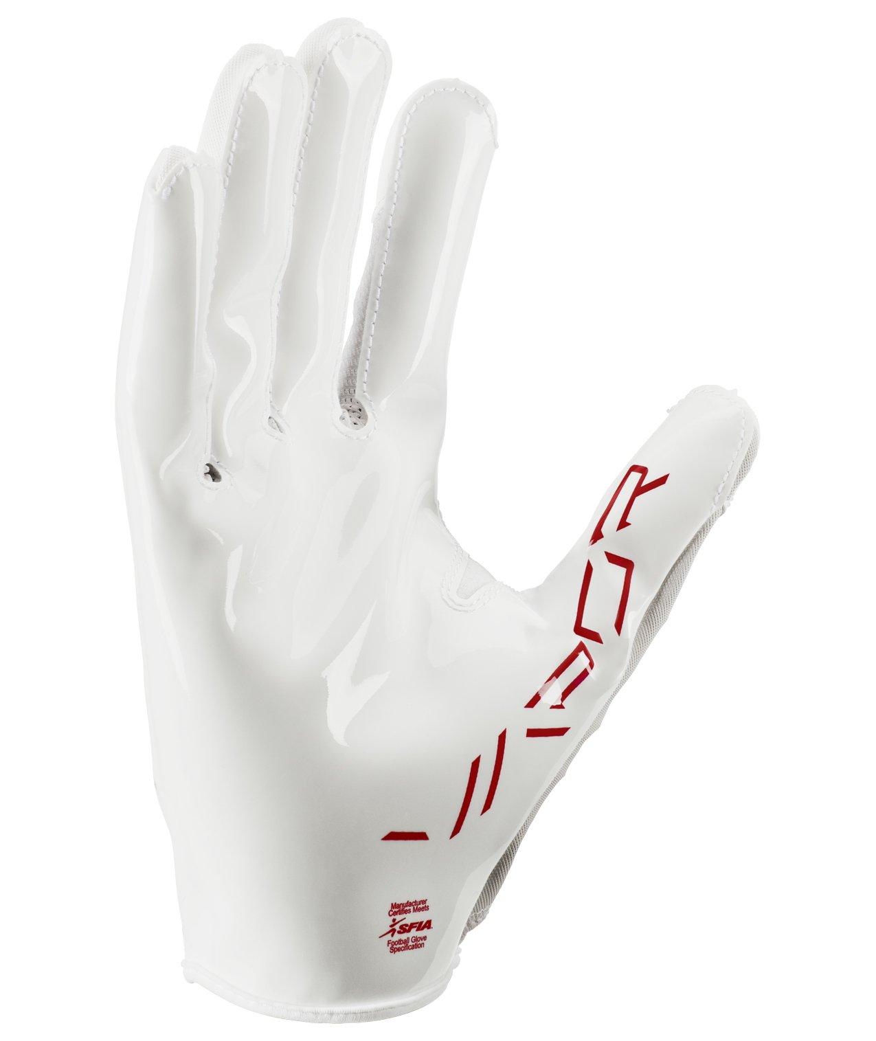 Nike Vapor Jet 8.0 Football Gloves-White/Red - WHITE/RED Thumbnail View 2