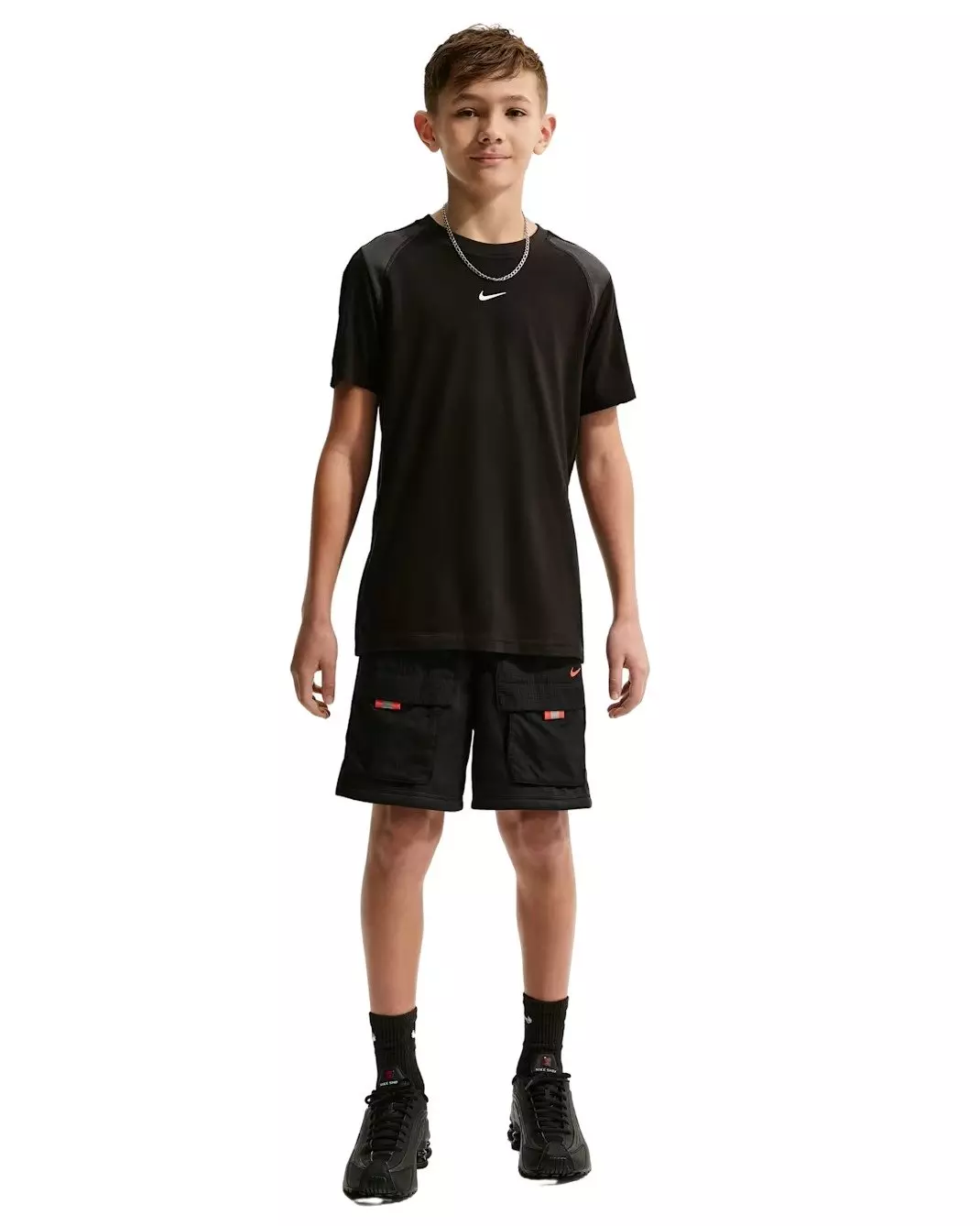 Nike Big Boys' Sportswear City Utility Shorts - Black - BLACK