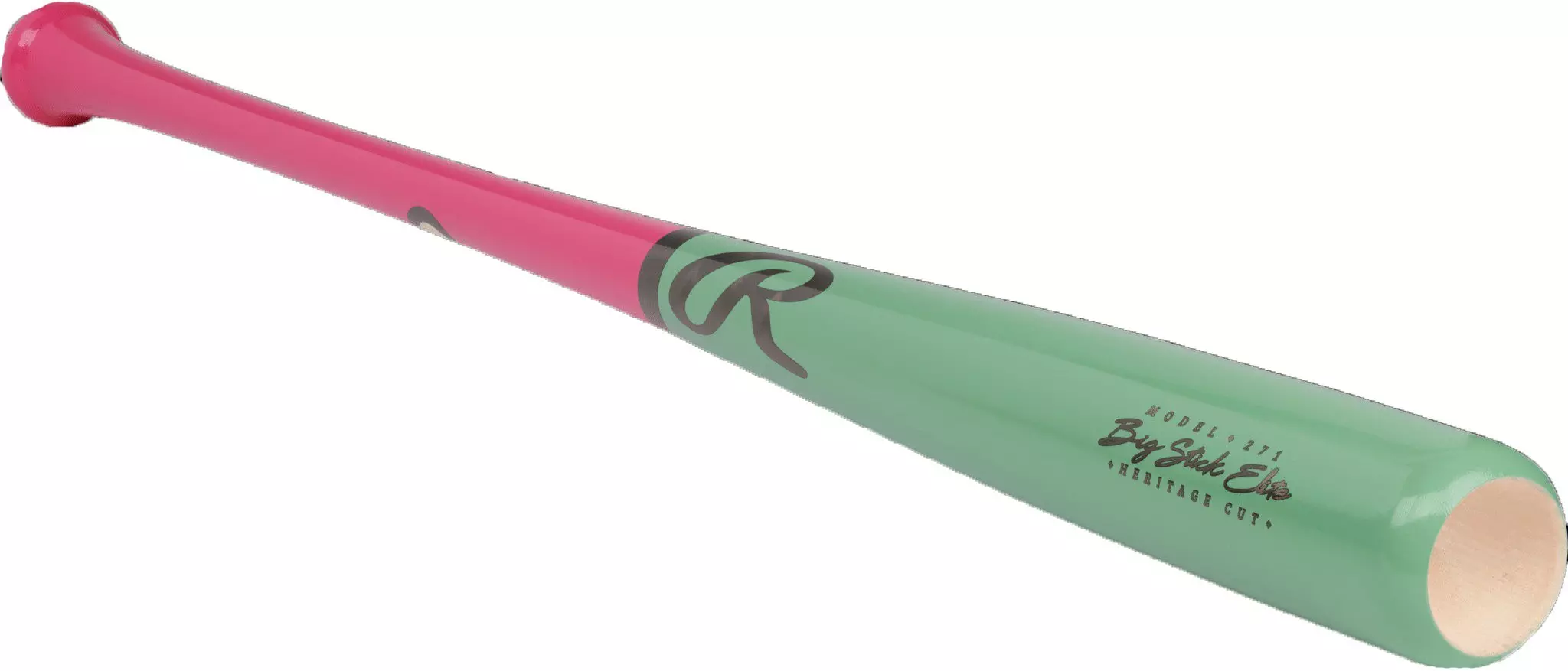 Rawlings Big Stick Elite 271 Pattern Maple Wood Bat 2024 - GREEN/PINK