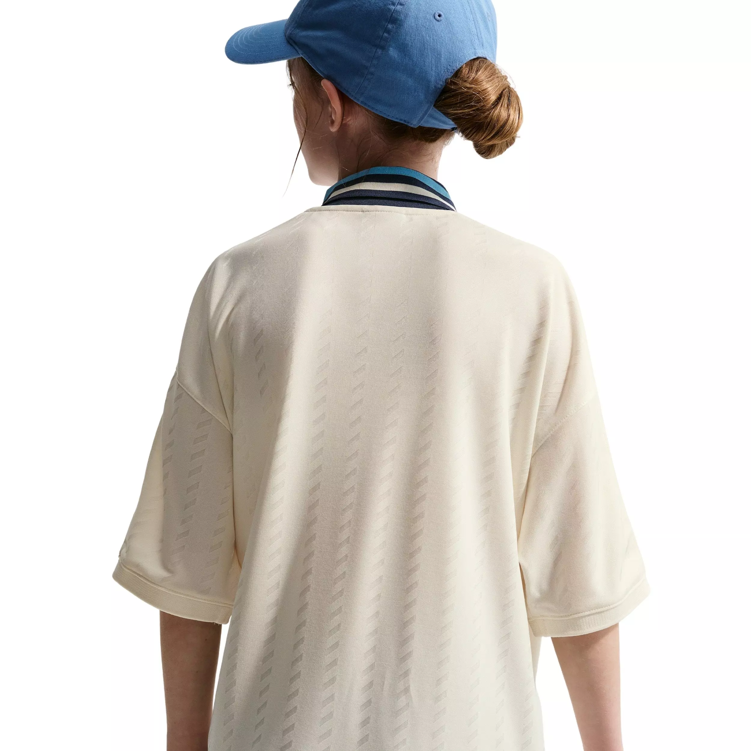 Nike Big Kids' Sportswear Short Sleeve Jersey - Beige/Navy - BEIGE/NAVY