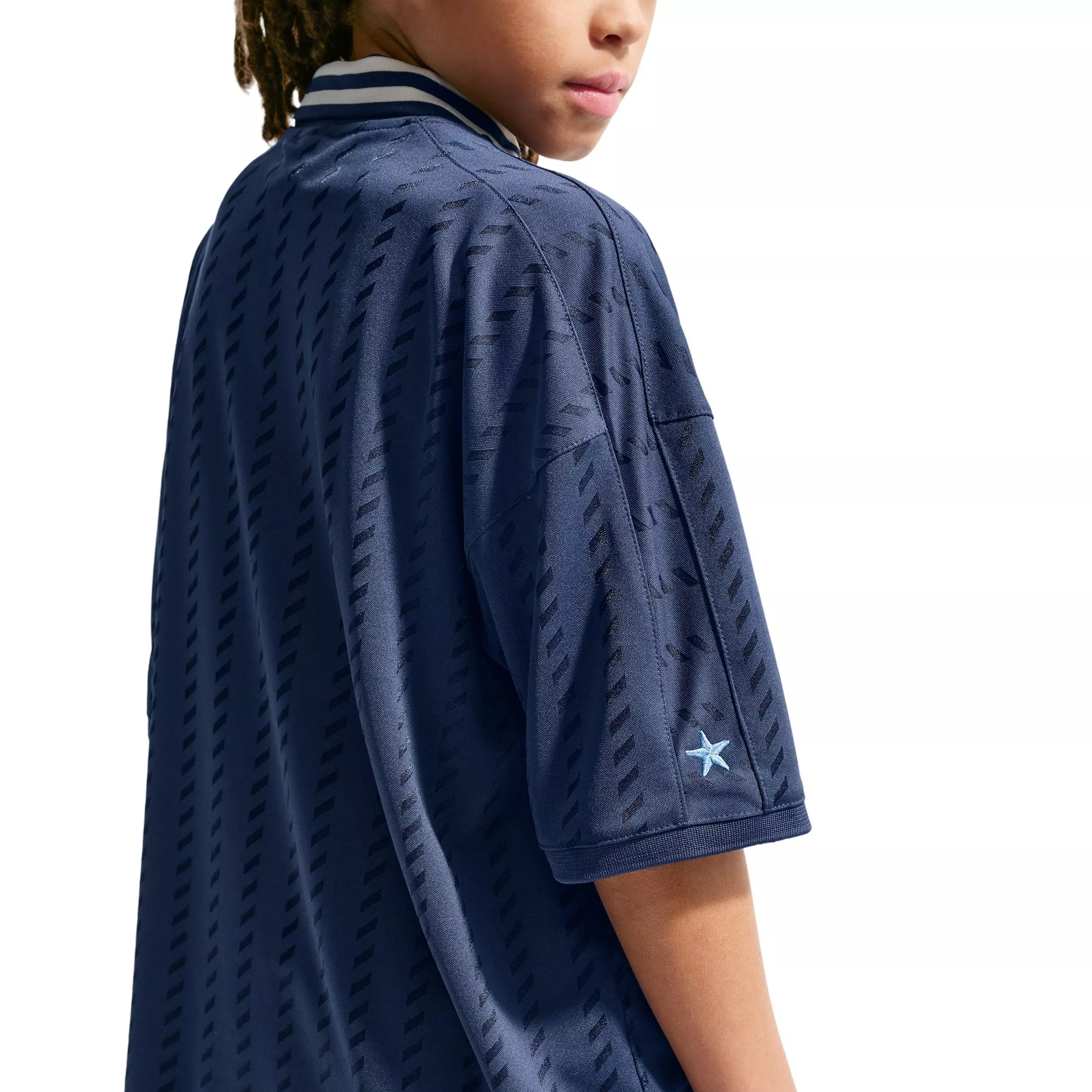 Nike Big Kids' Sportswear Short Sleeve Jersey - Navy/White - NAVY/WHTIE