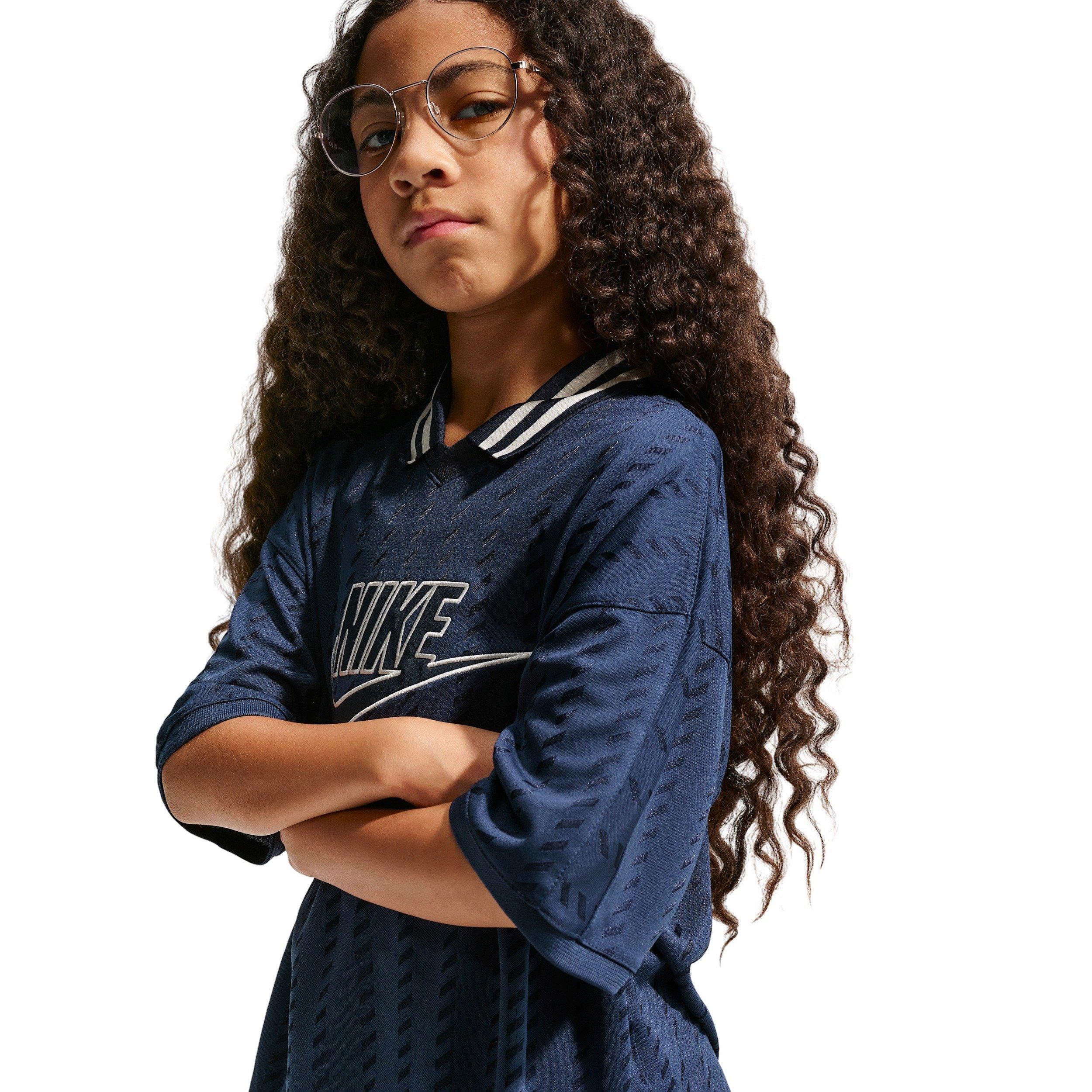 Nike Sportswear Big Kids' Navy/White Short Sleeve Jersey