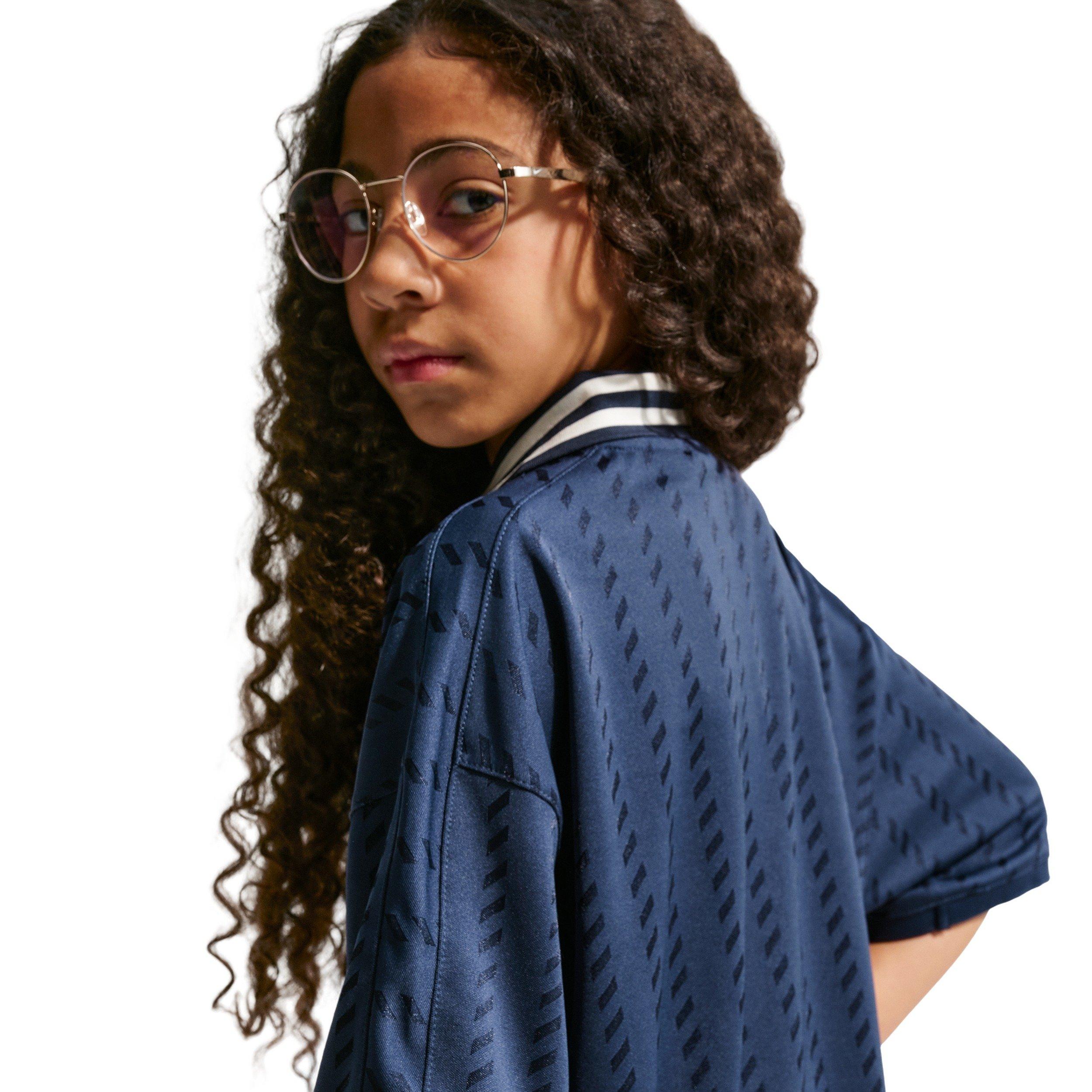 Nike Sportswear Big Kids' Navy/White Short Sleeve Jersey