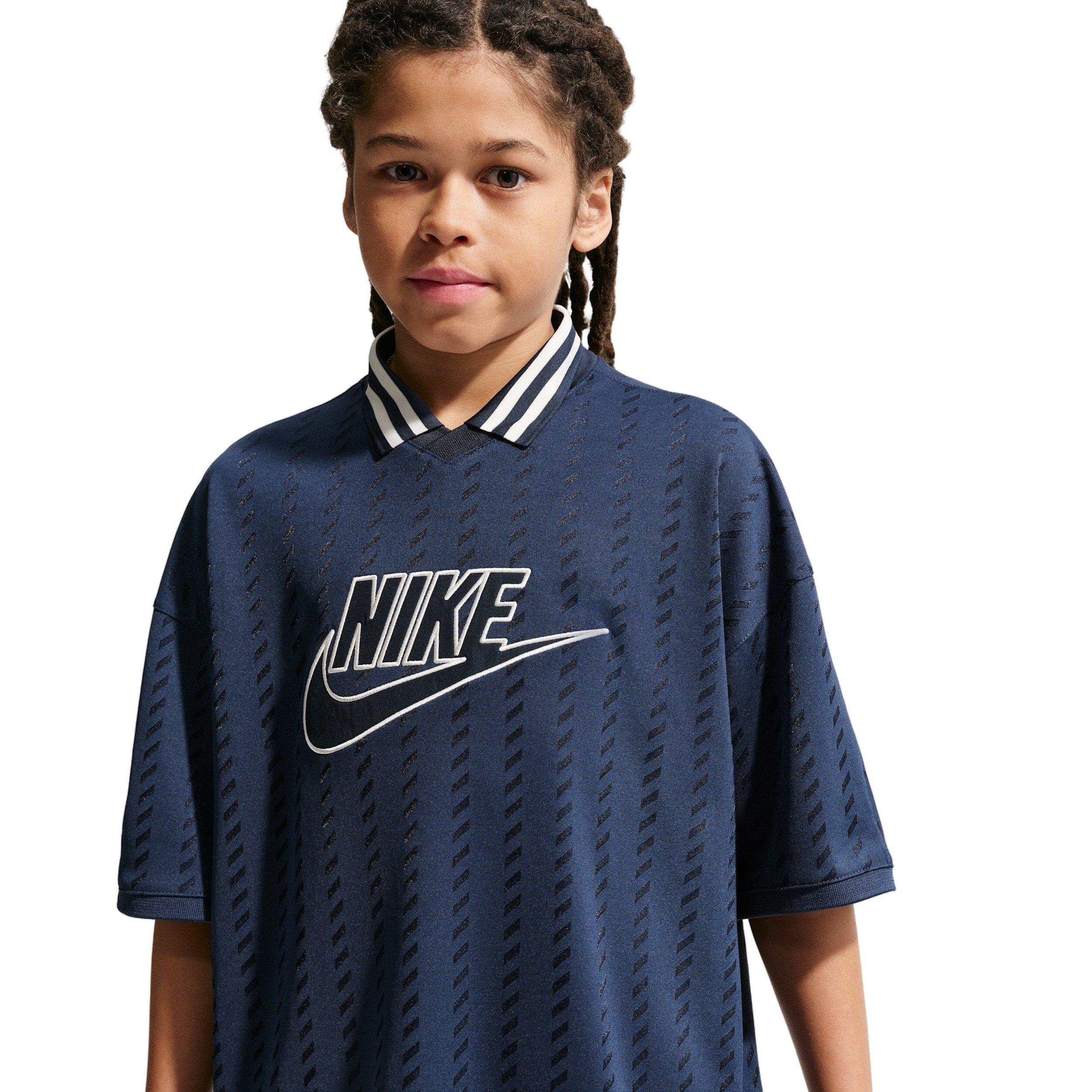 Nike Sportswear Big Kids' Navy/White Short Sleeve Jersey