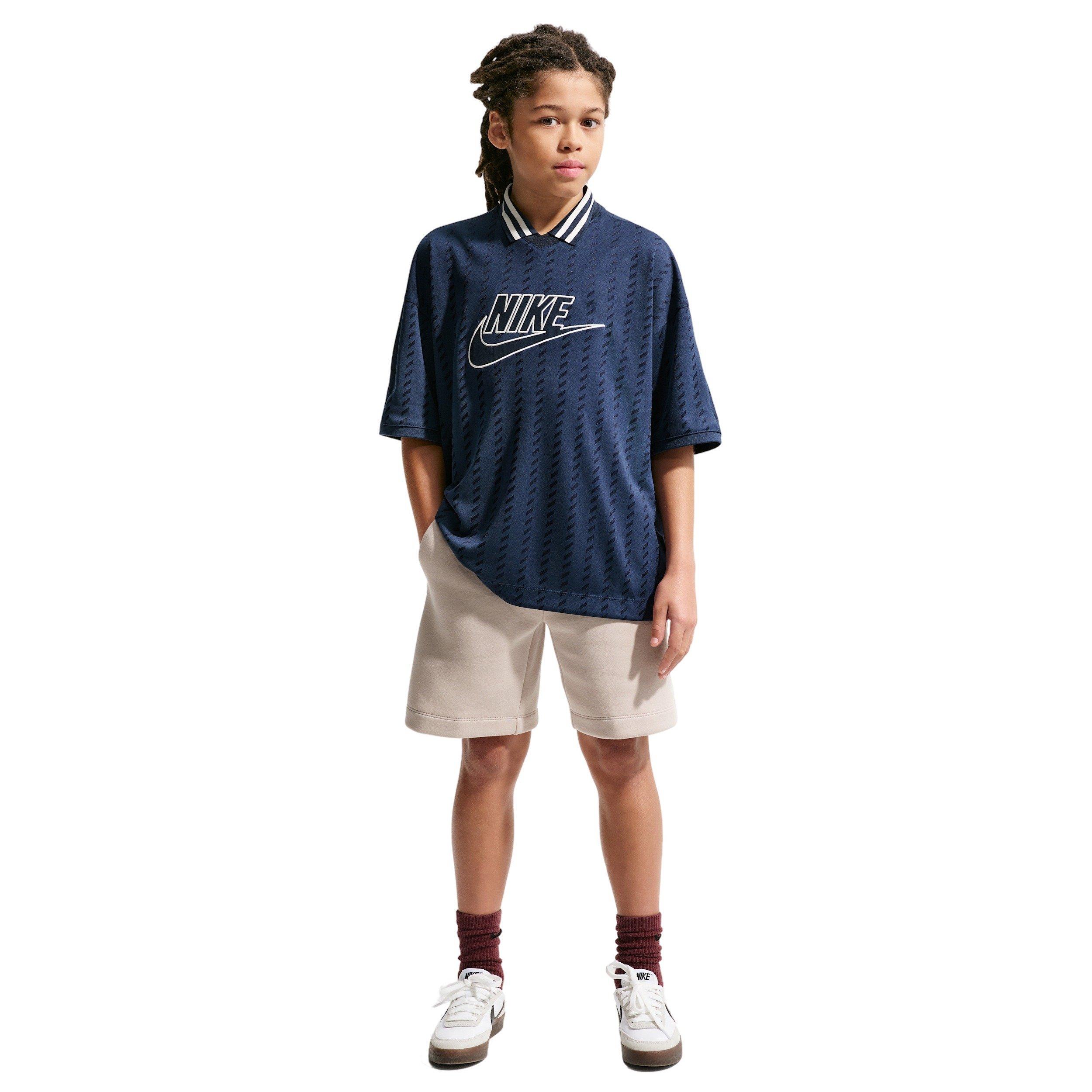 Nike Sportswear Big Kids' Navy/White Short Sleeve Jersey