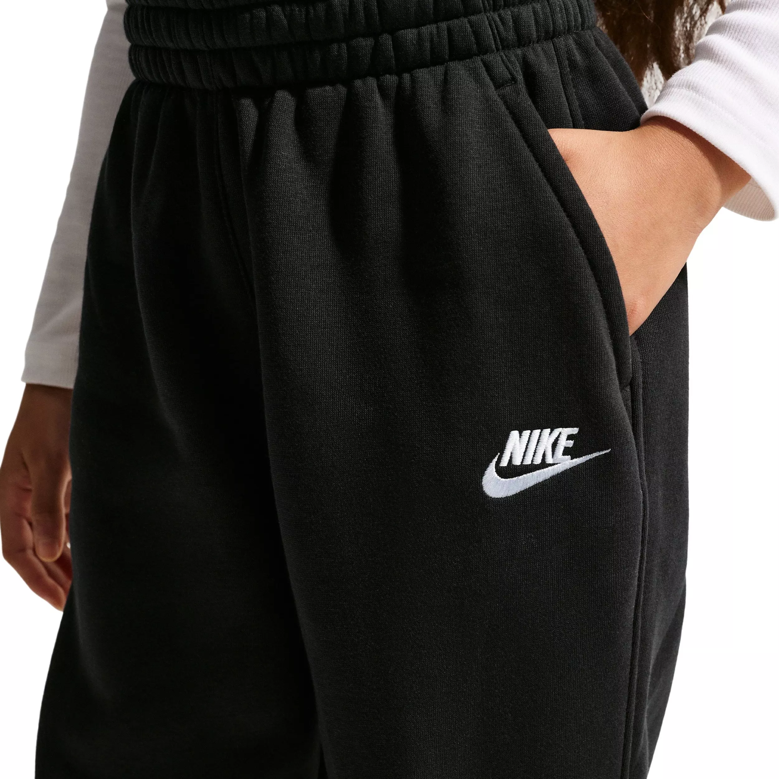 Nike Big Kids' Sportswear Club Fleece Loose Sweatpants - Black - BLACK