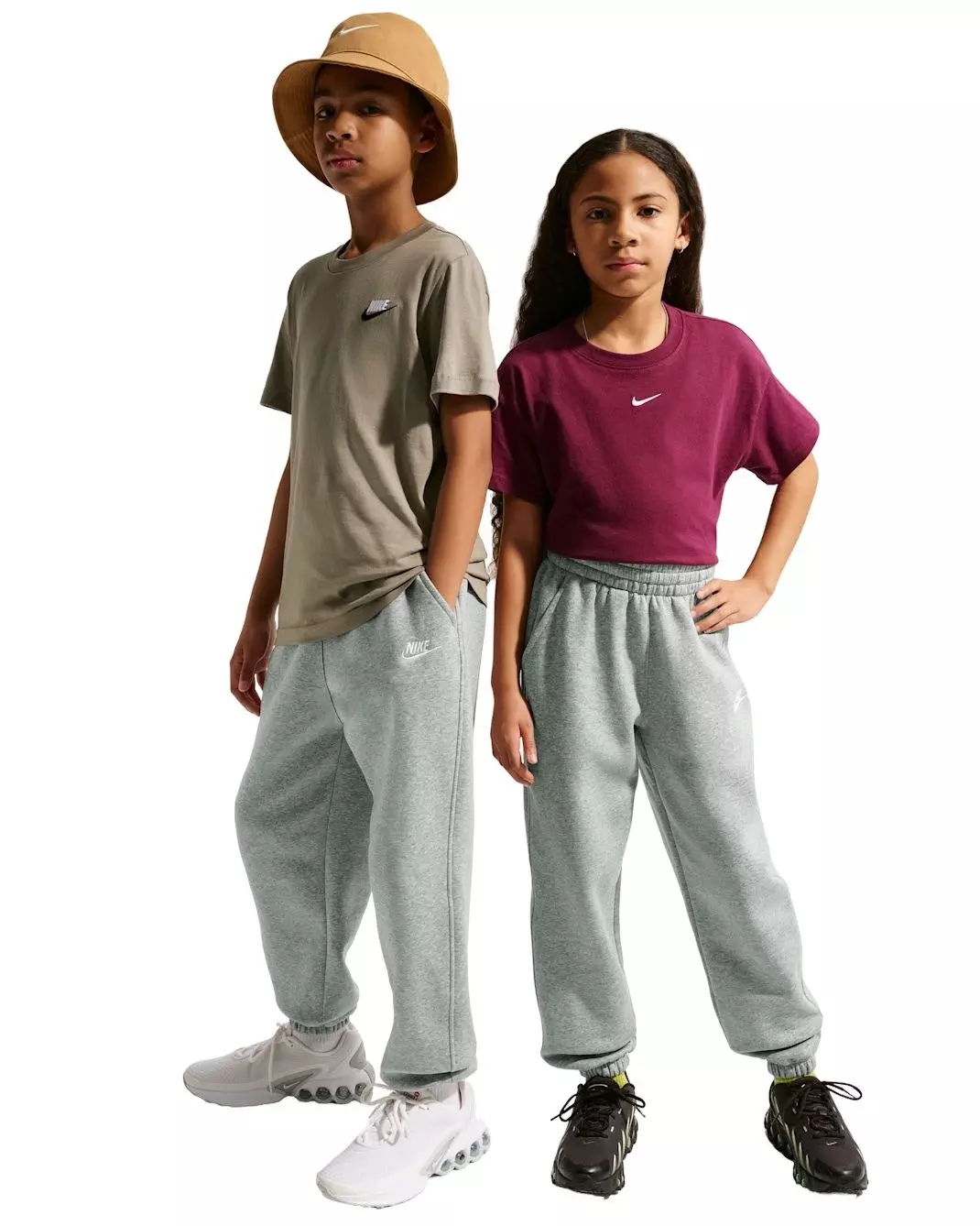 Nike Big Kids' Sportswear Club Fleece Loose Sweatpants - Grey - GREY