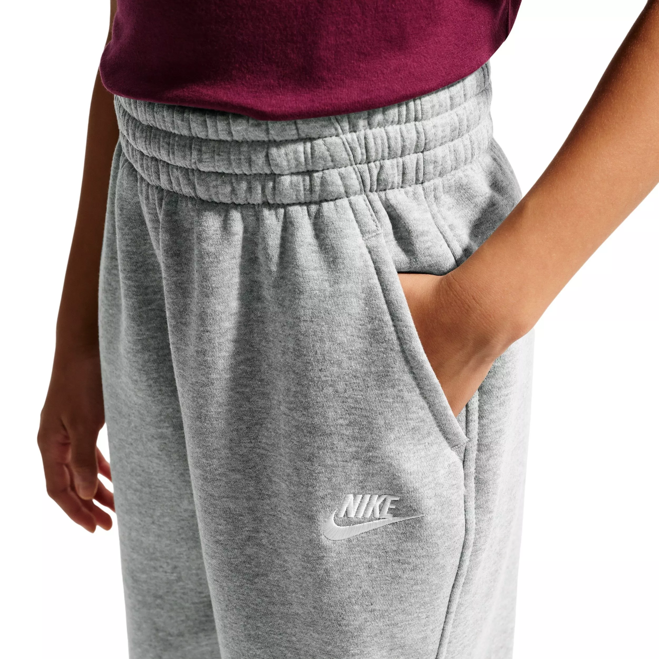 Nike Big Kids' Sportswear Club Fleece Loose Sweatpants - Grey - GREY